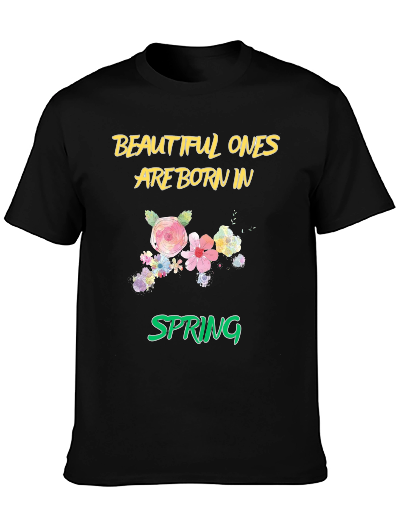 Black Beautiful Ones Born in Spring T-Shirt view 3