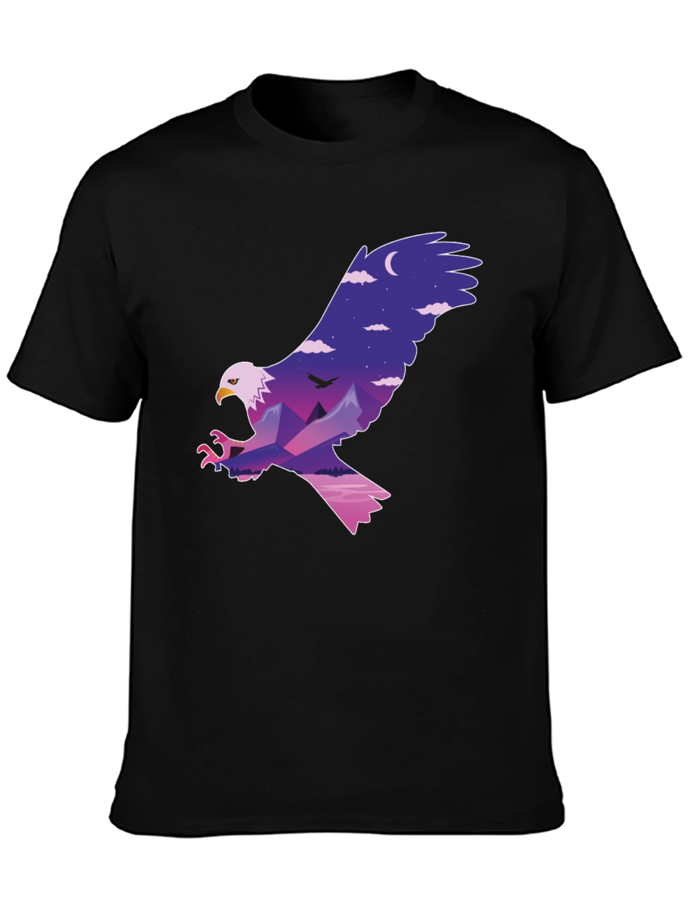 Black Eagle Mountainscape Graphic T-Shirt view 3
