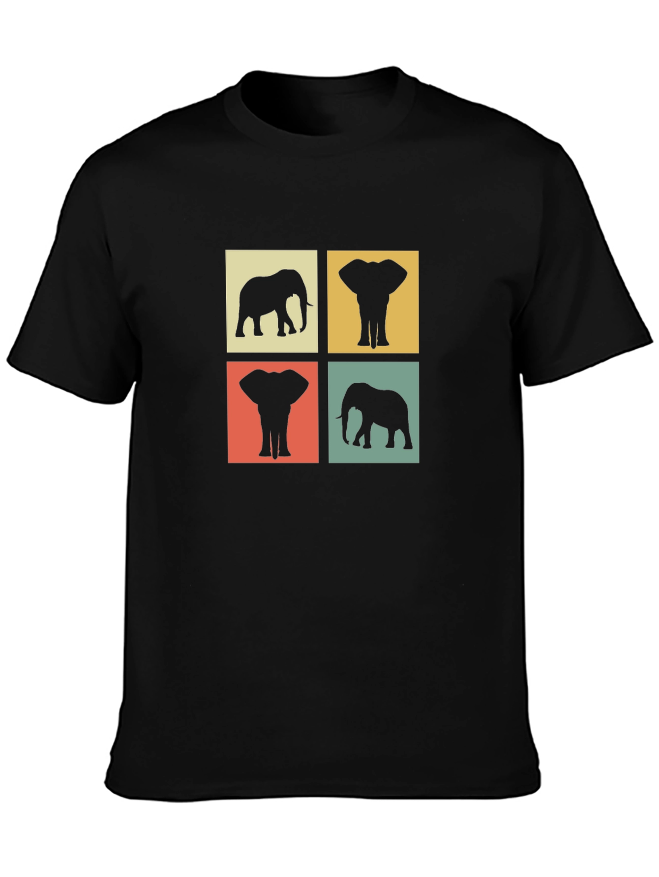 Black Elephant Silhouette Graphic Tee view 3