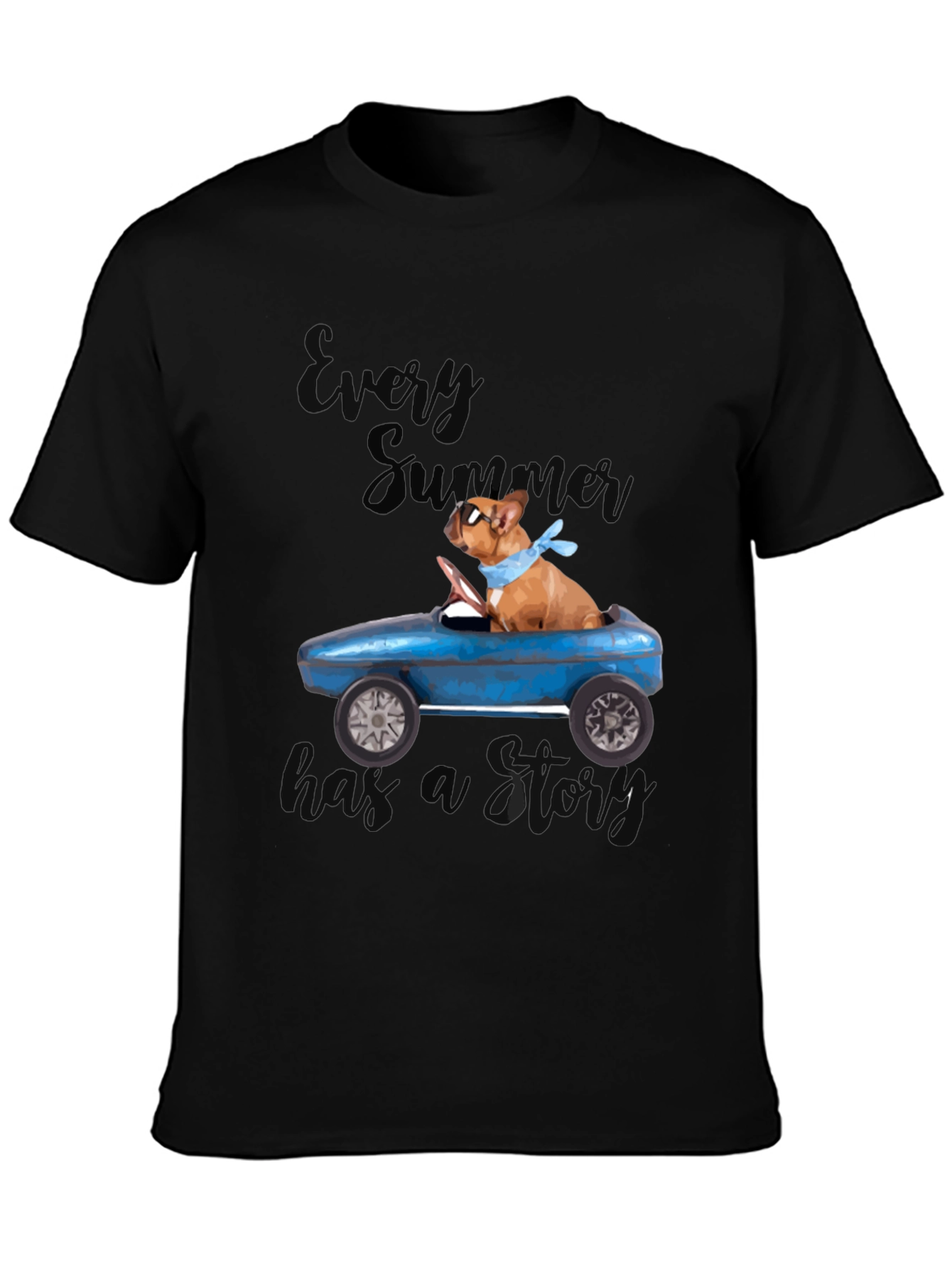 Black Dog Driving Car Graphic T-Shirt view 3
