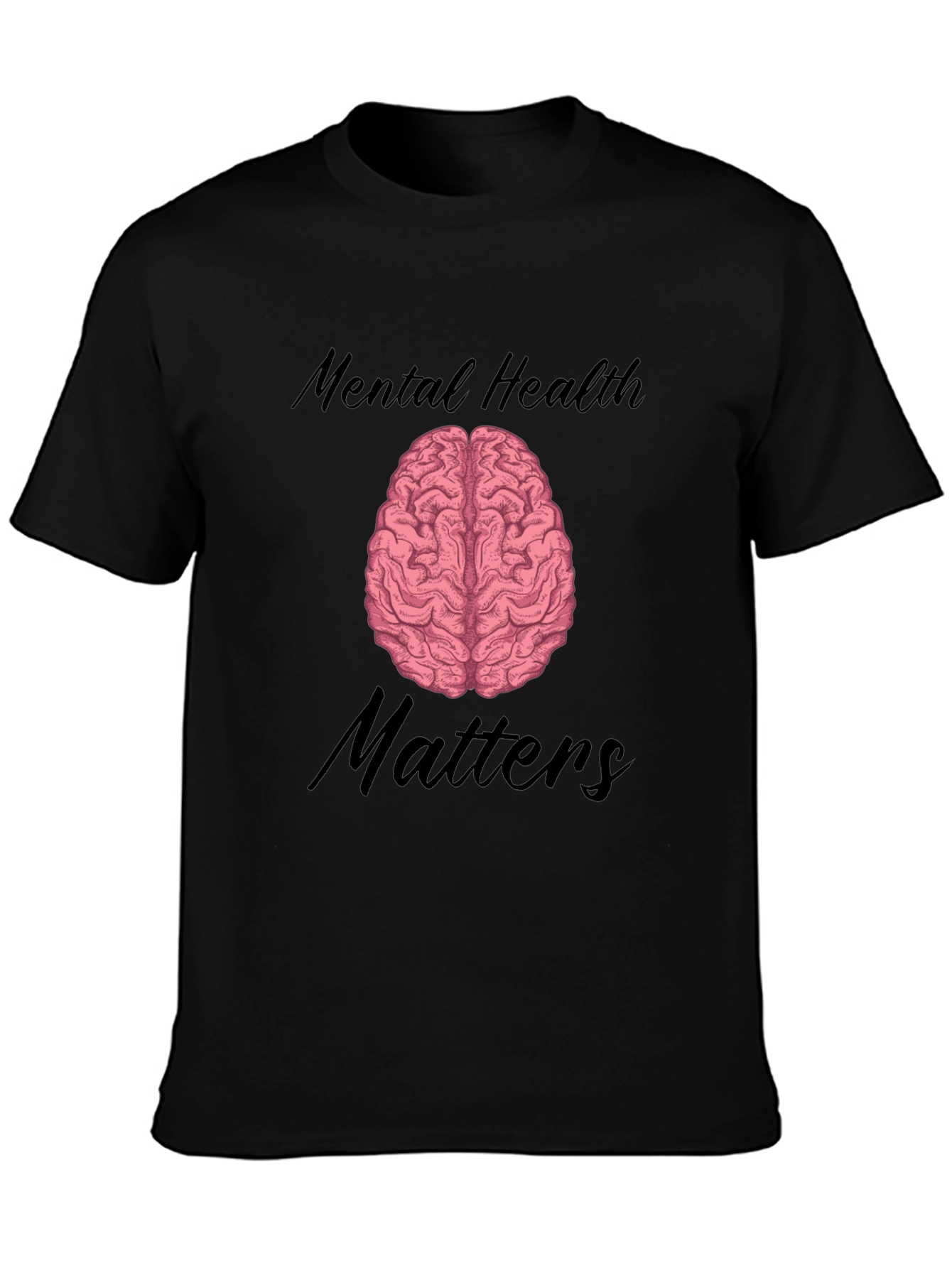 Black Mental Health Matters T-Shirt Brain Graphic view 3