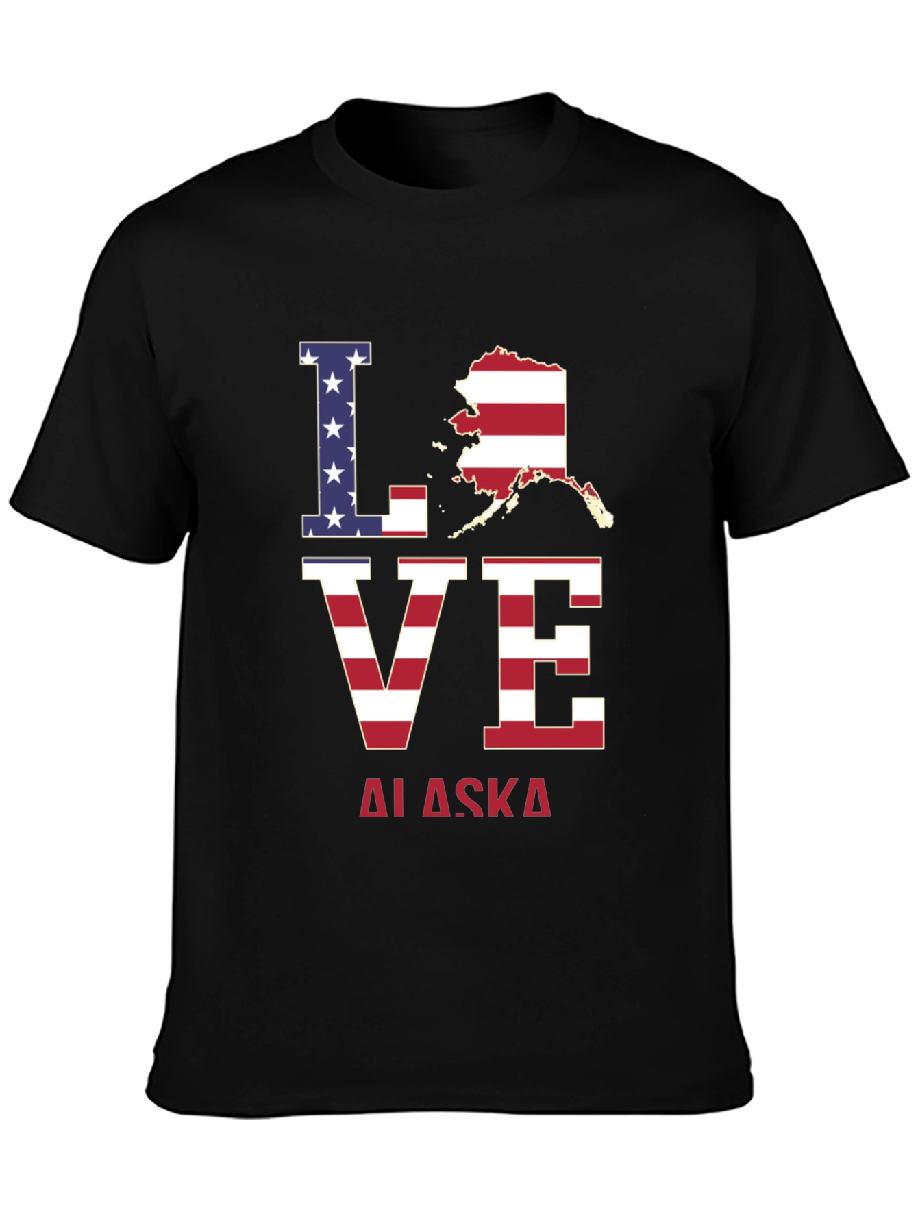 Black Love Alaska Patriotic T-Shirt view 3