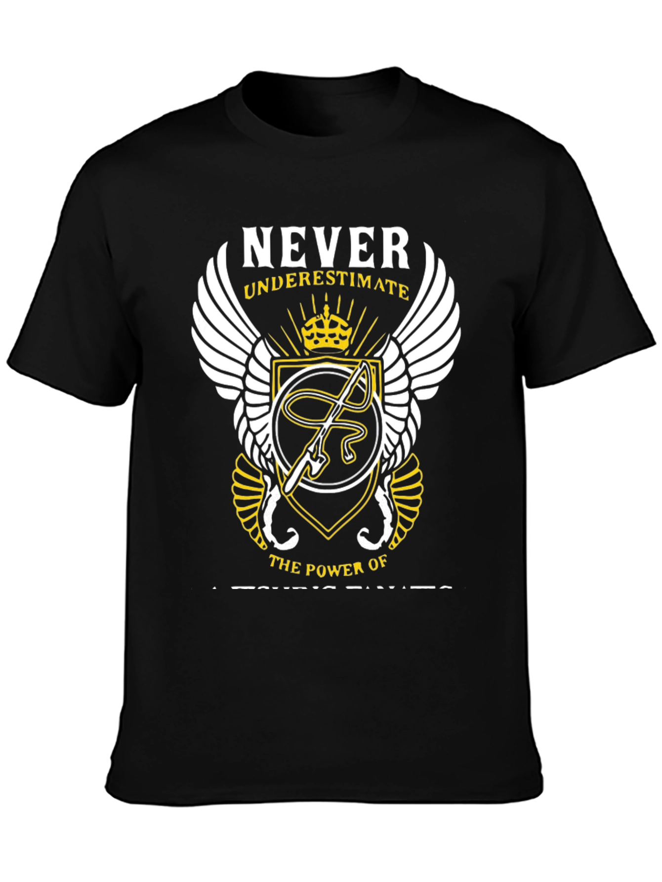 Black Never Underestimate Fishing T-Shirt view 3