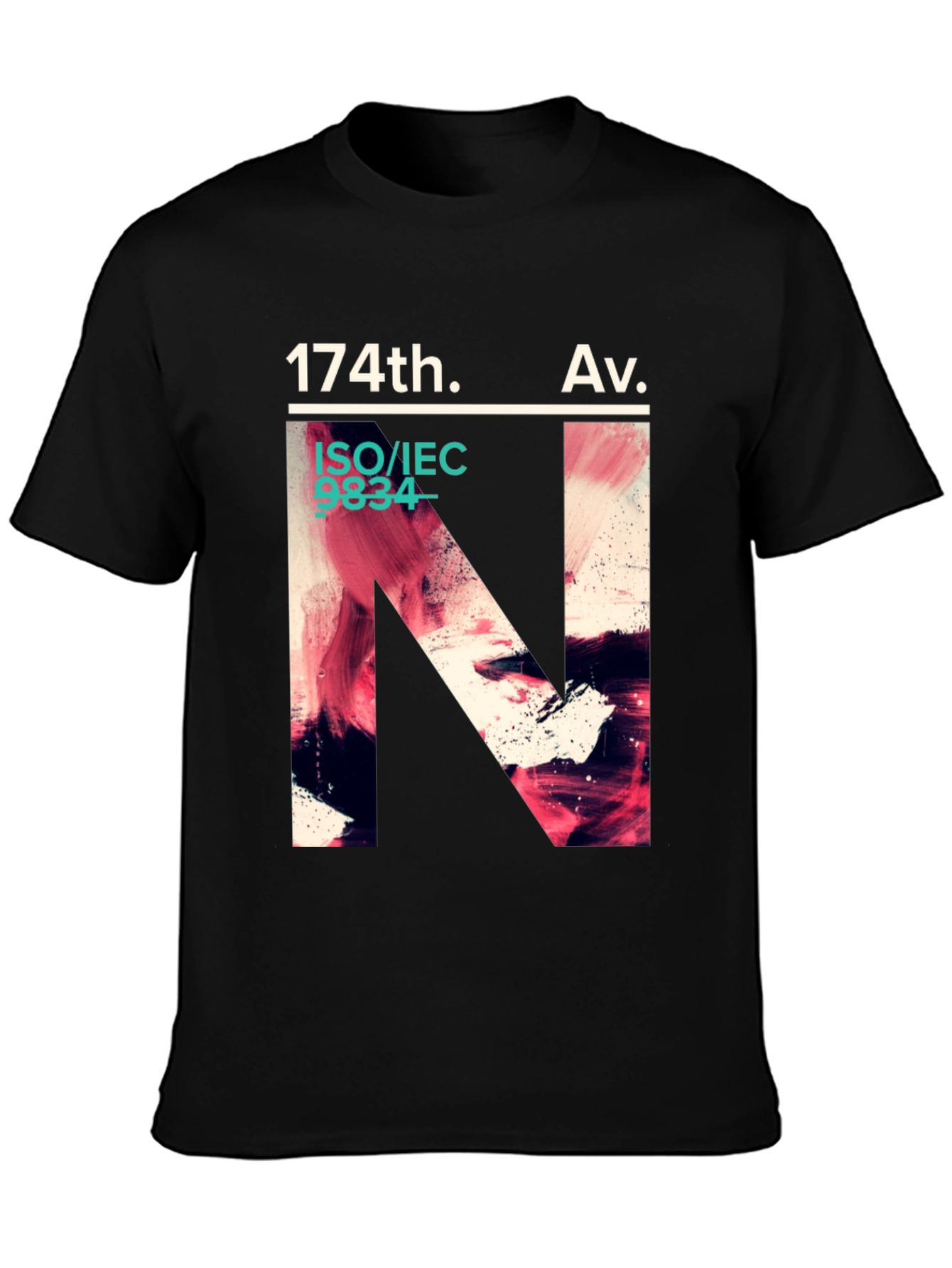 Black 174th Av. Graphic T-Shirt - Modern Artistic Design view 3