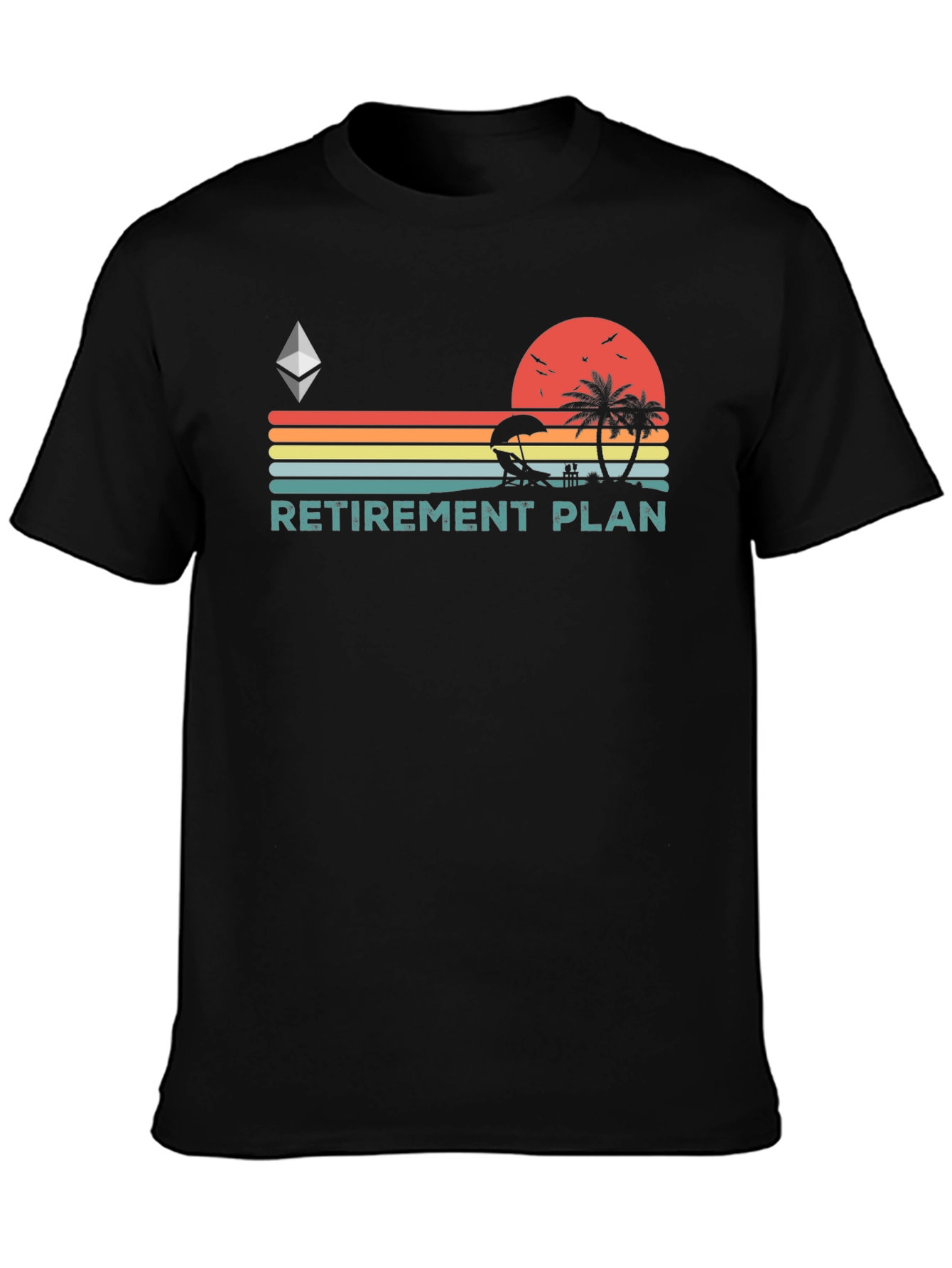 Retirement Plan T-Shirt - Beach Sunset Design - 3