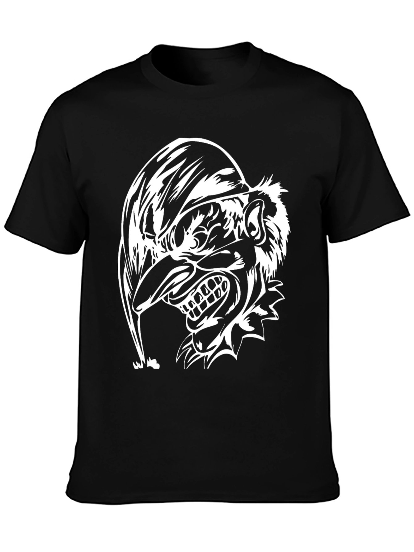 Black Men's Black T-Shirt - Jester Graphic Print view 3