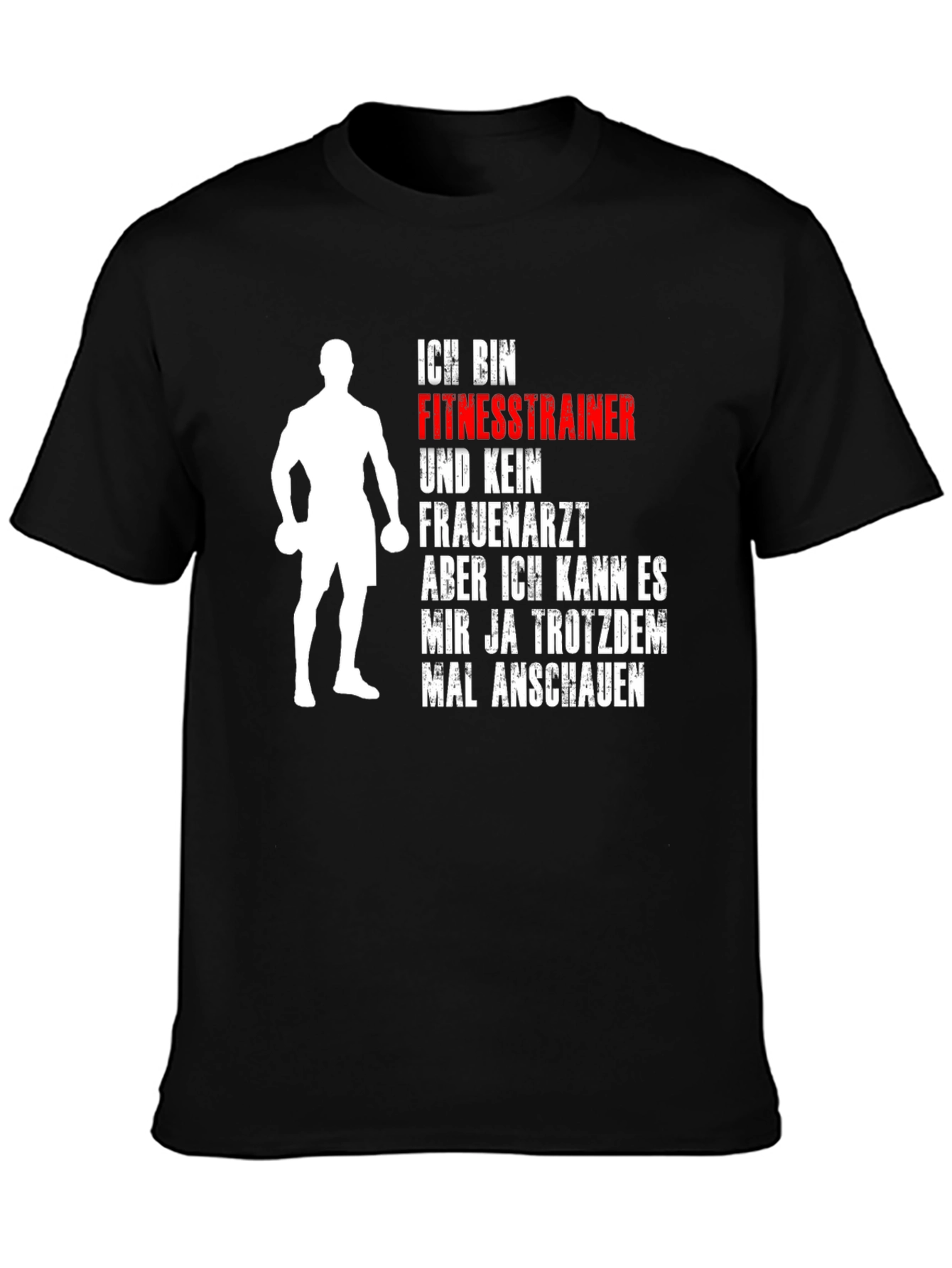 Black Fitness Trainer Graphic Tee - Funny Gym Workout Shirt view 3