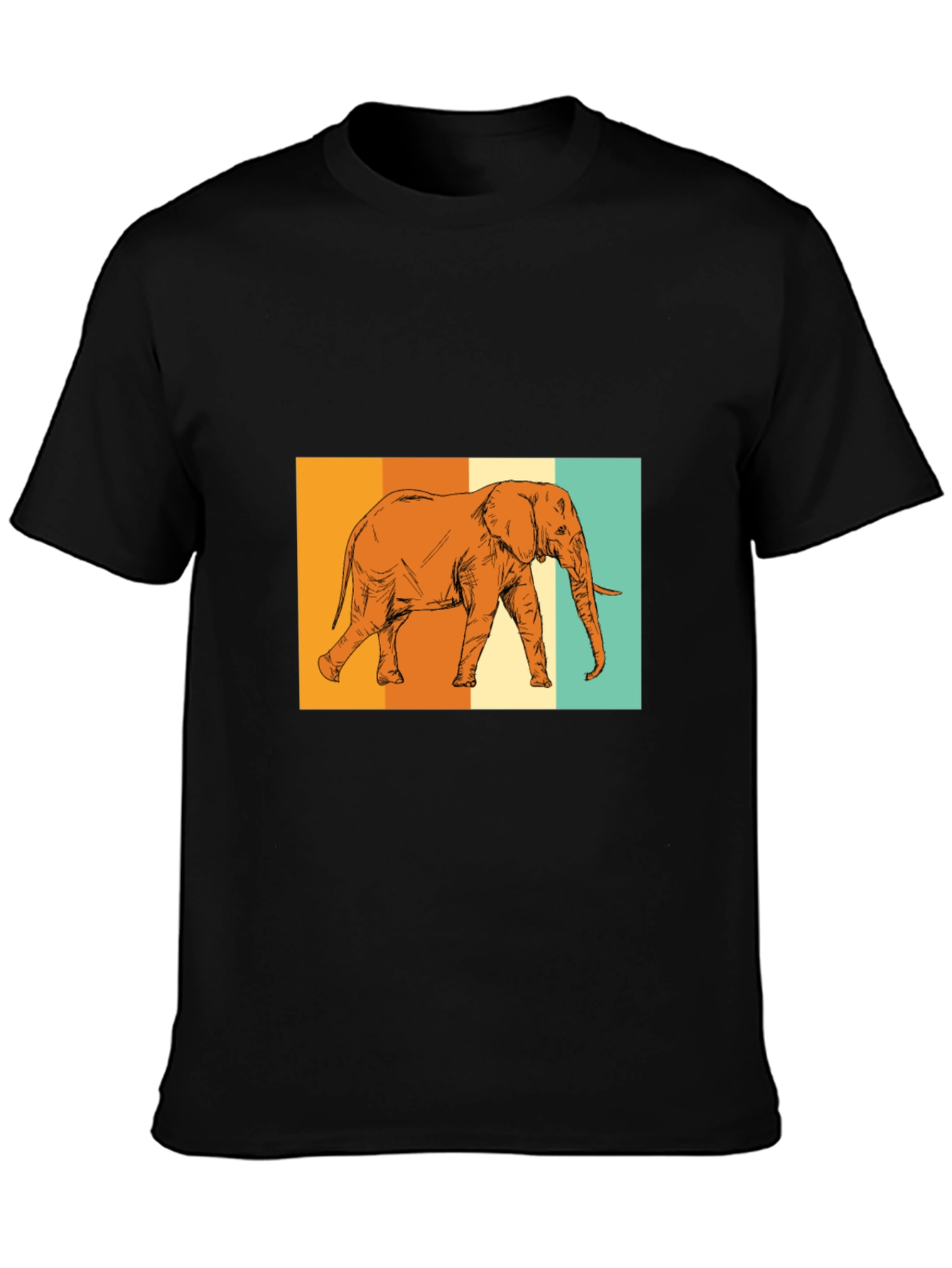 Black Elephant Graphic Tee - Stylish Black T-Shirt view 3