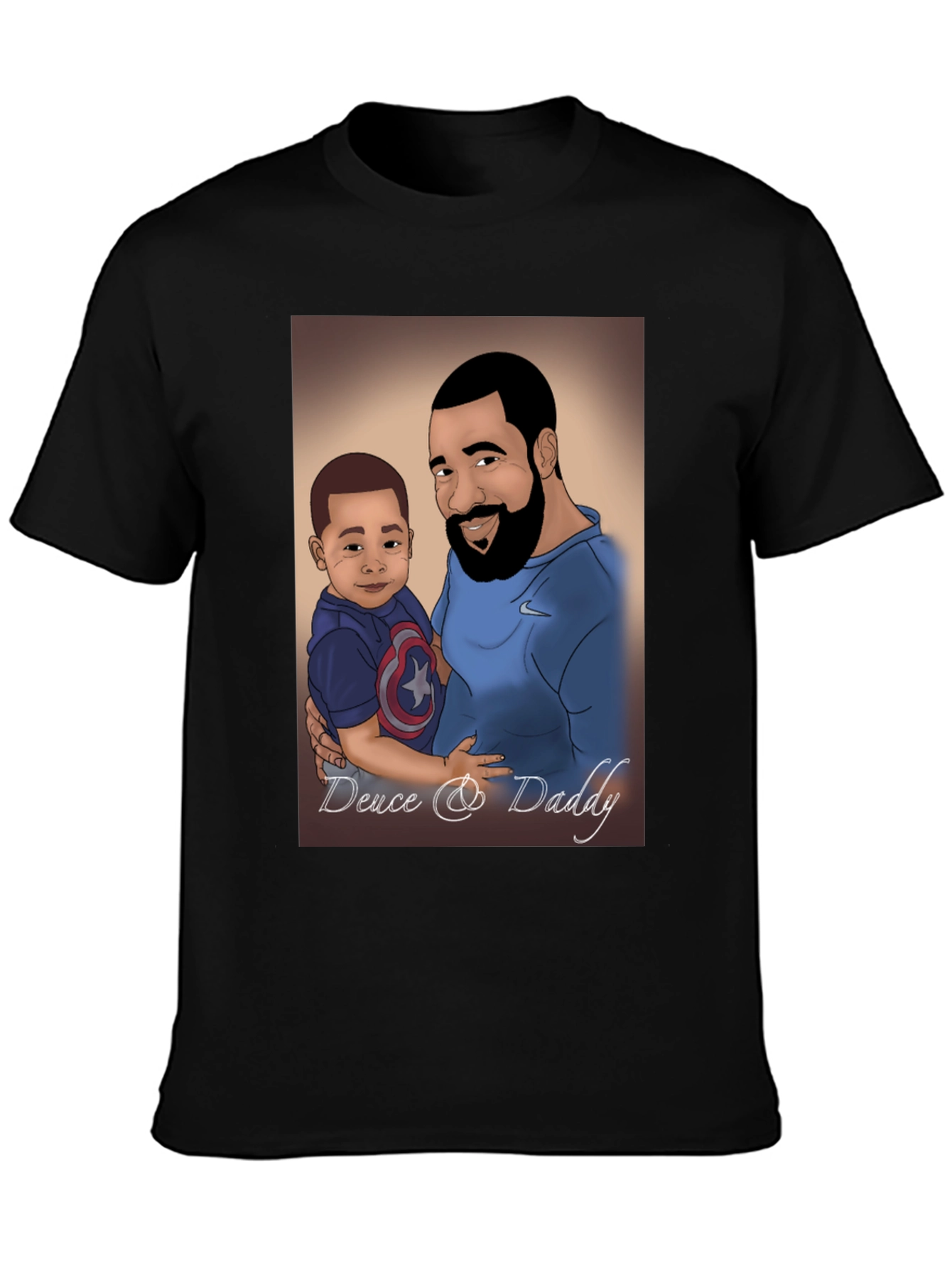 Black Deuce & Daddy Cartoon T-Shirt view 3
