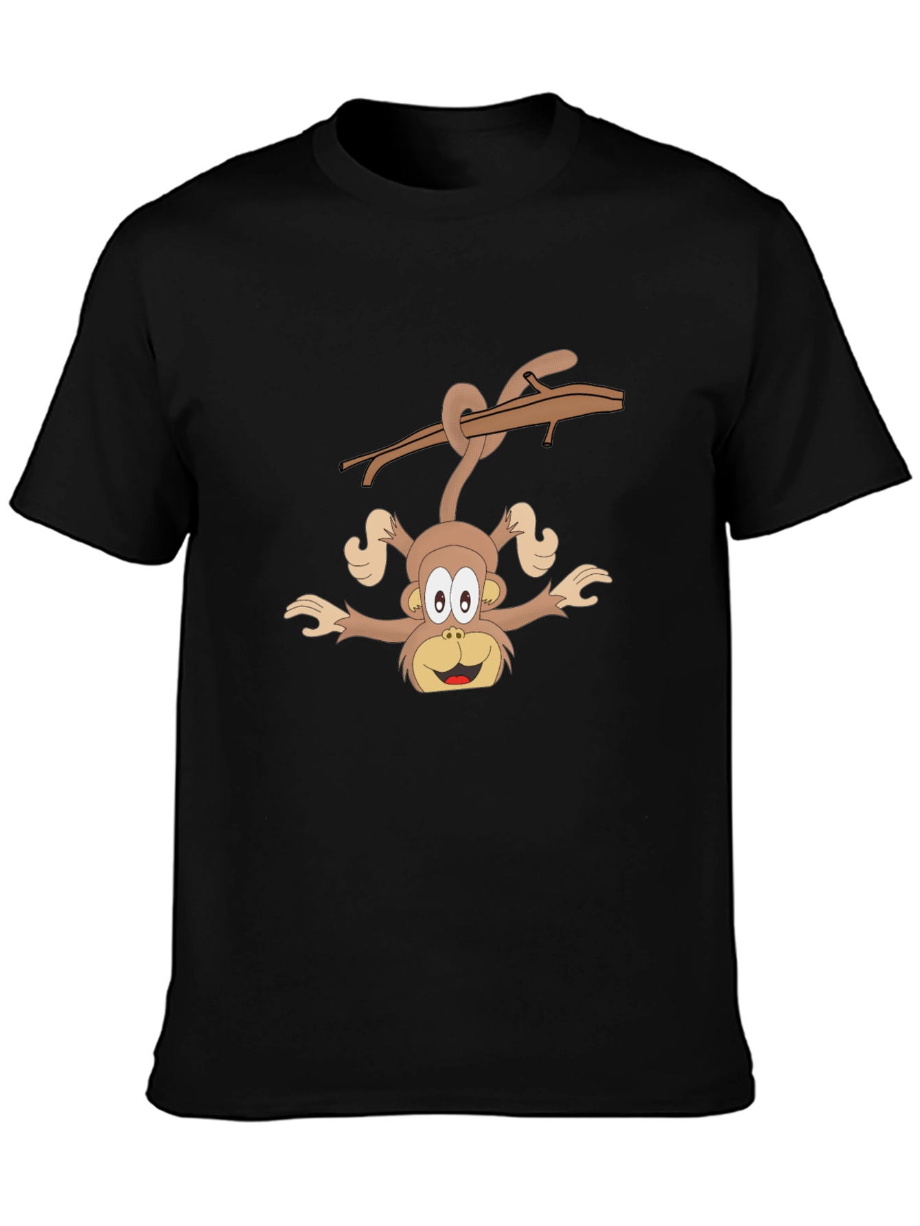 Black Monkey Graphic Black T-Shirt - Fun Cartoon Design view 3