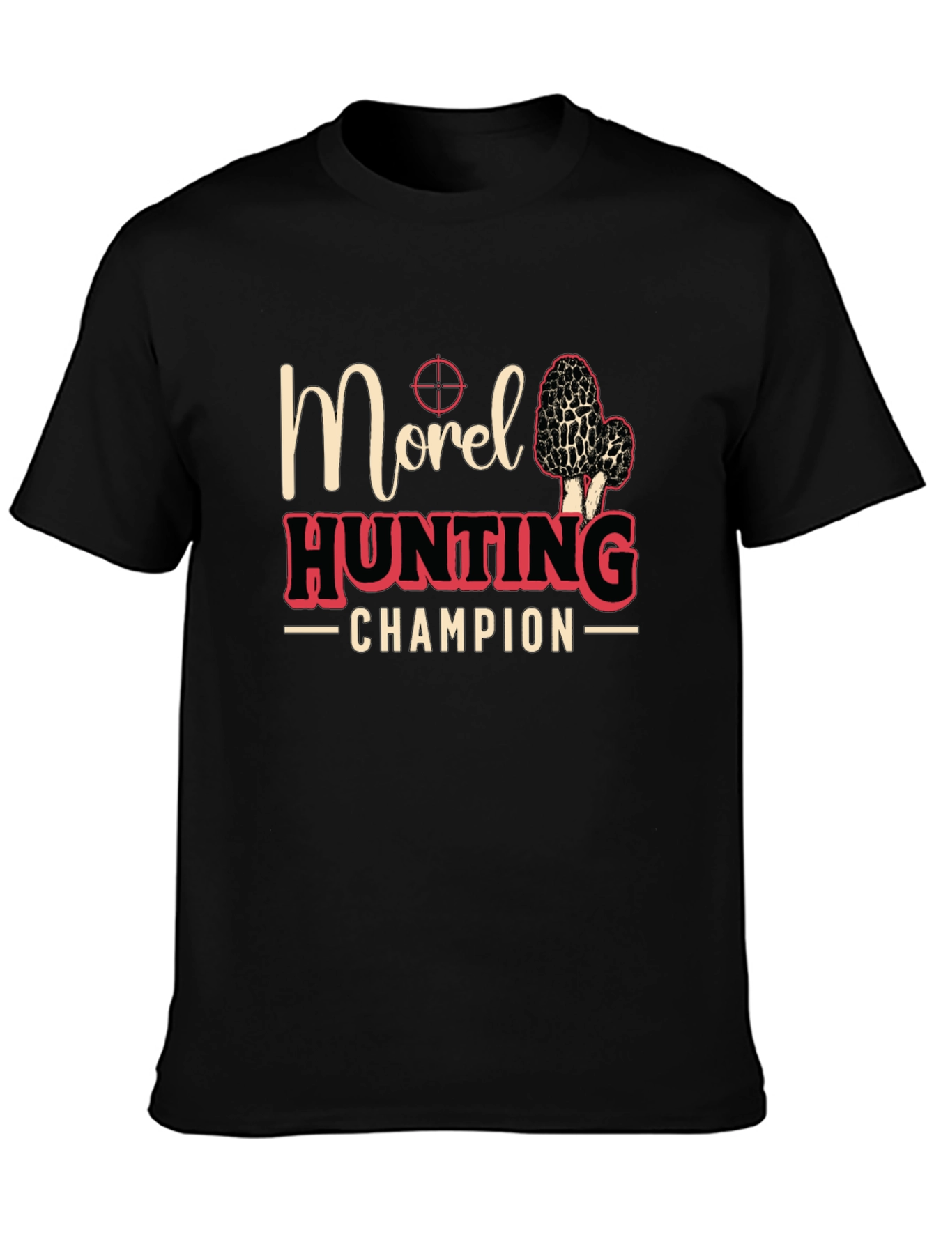 Black Morel Hunting Champion T-Shirt - Black view 3