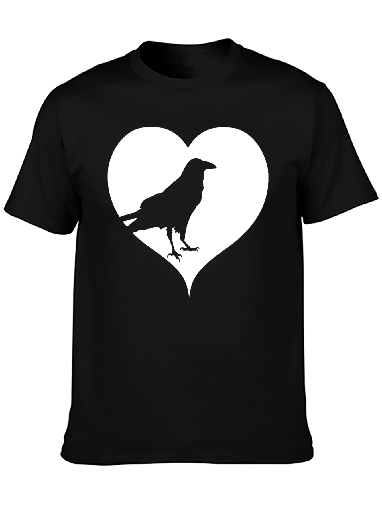 Black Raven Heart Graphic T-Shirt - Stylish Crow Tee view 3
