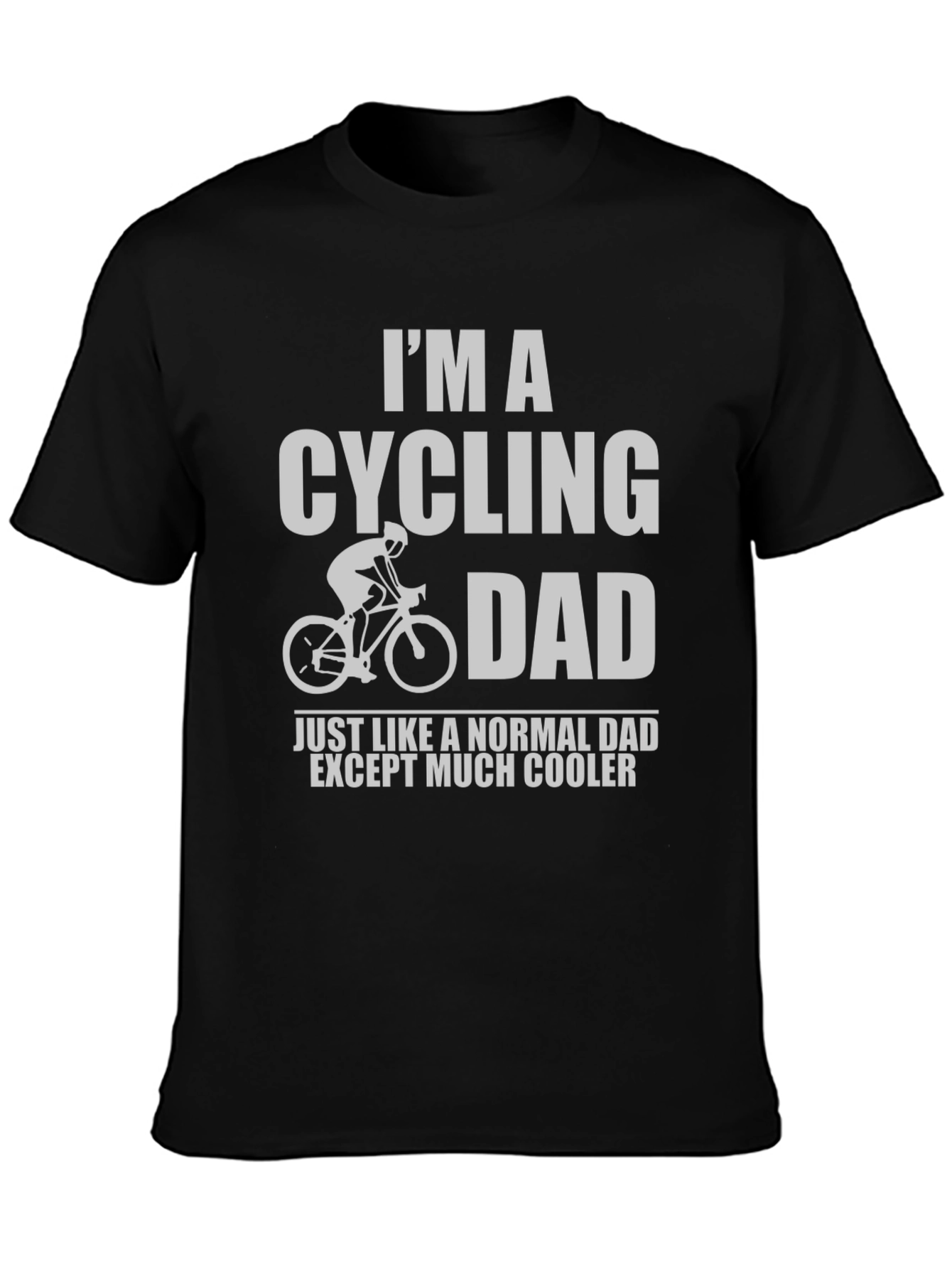Black Cycling Dad T-Shirt - Cool Dad Graphic Tee view 3