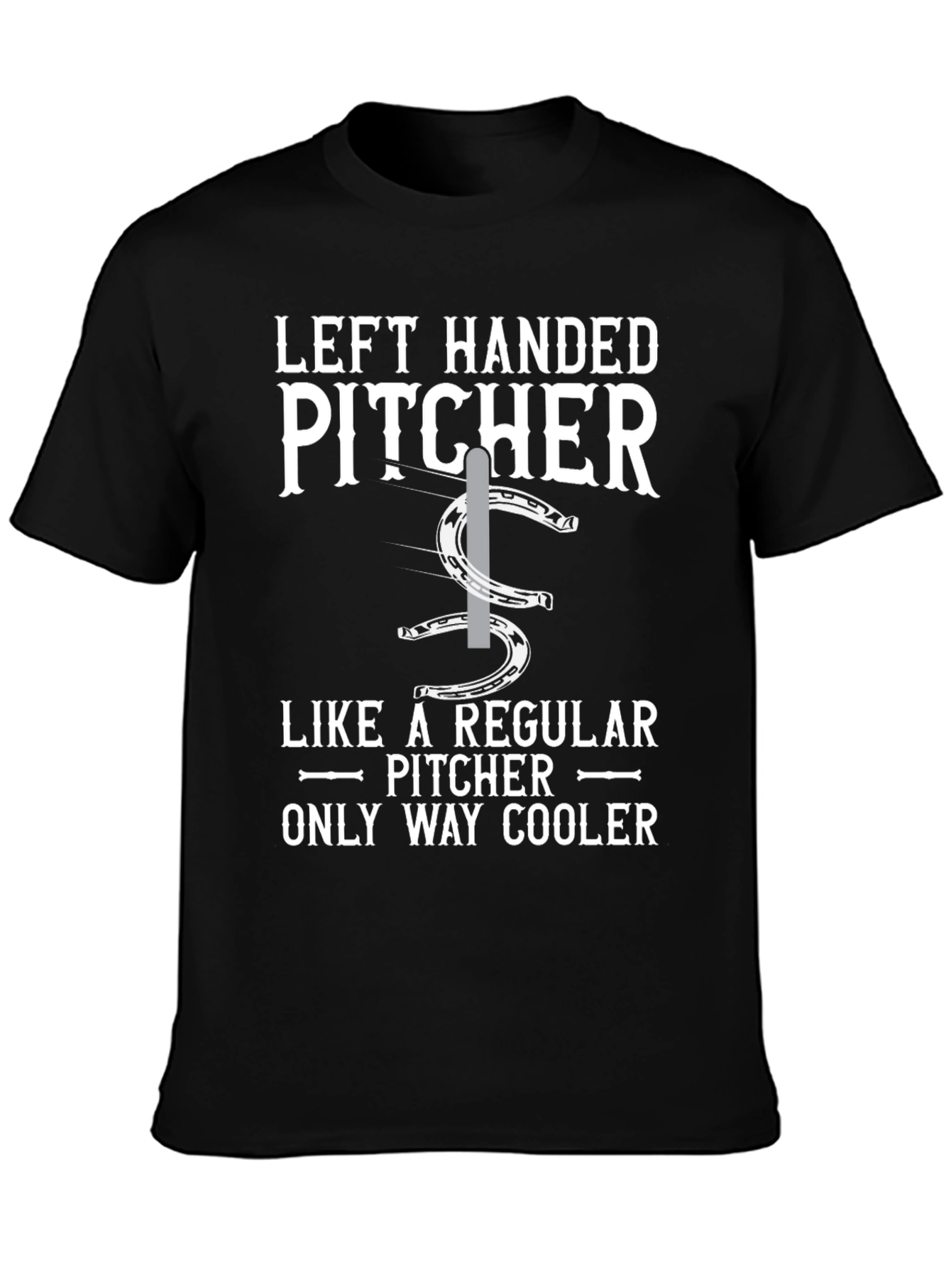 Black Left Handed Pitcher T-Shirt - Baseball Apparel view 3