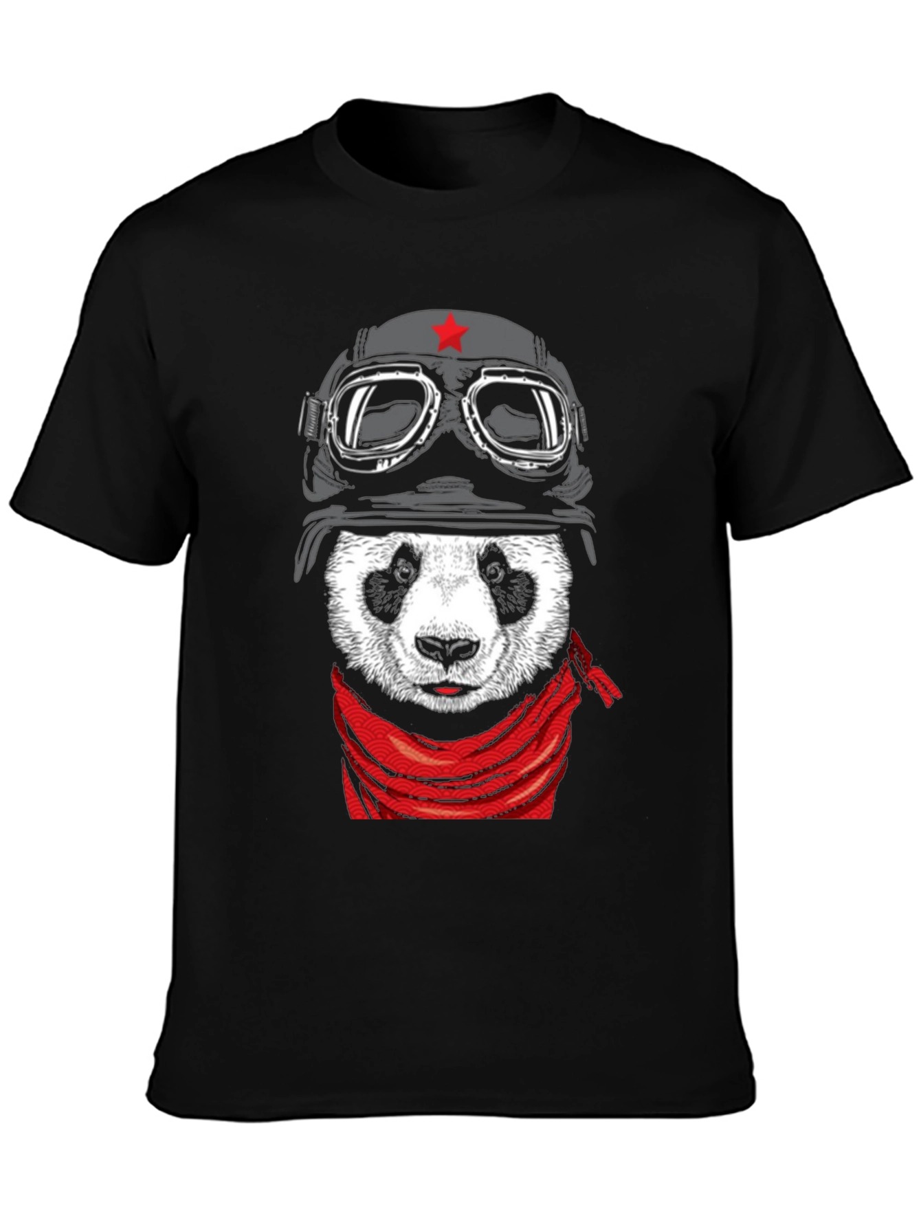 Black Panda Aviator T-Shirt - Unique Graphic Tee view 3