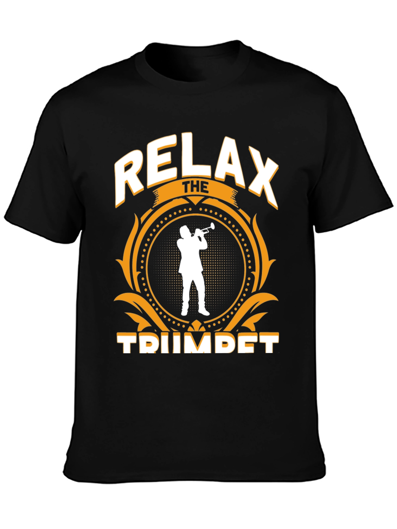 Black Relax The Trumpet T-Shirt - Musician Gift view 3