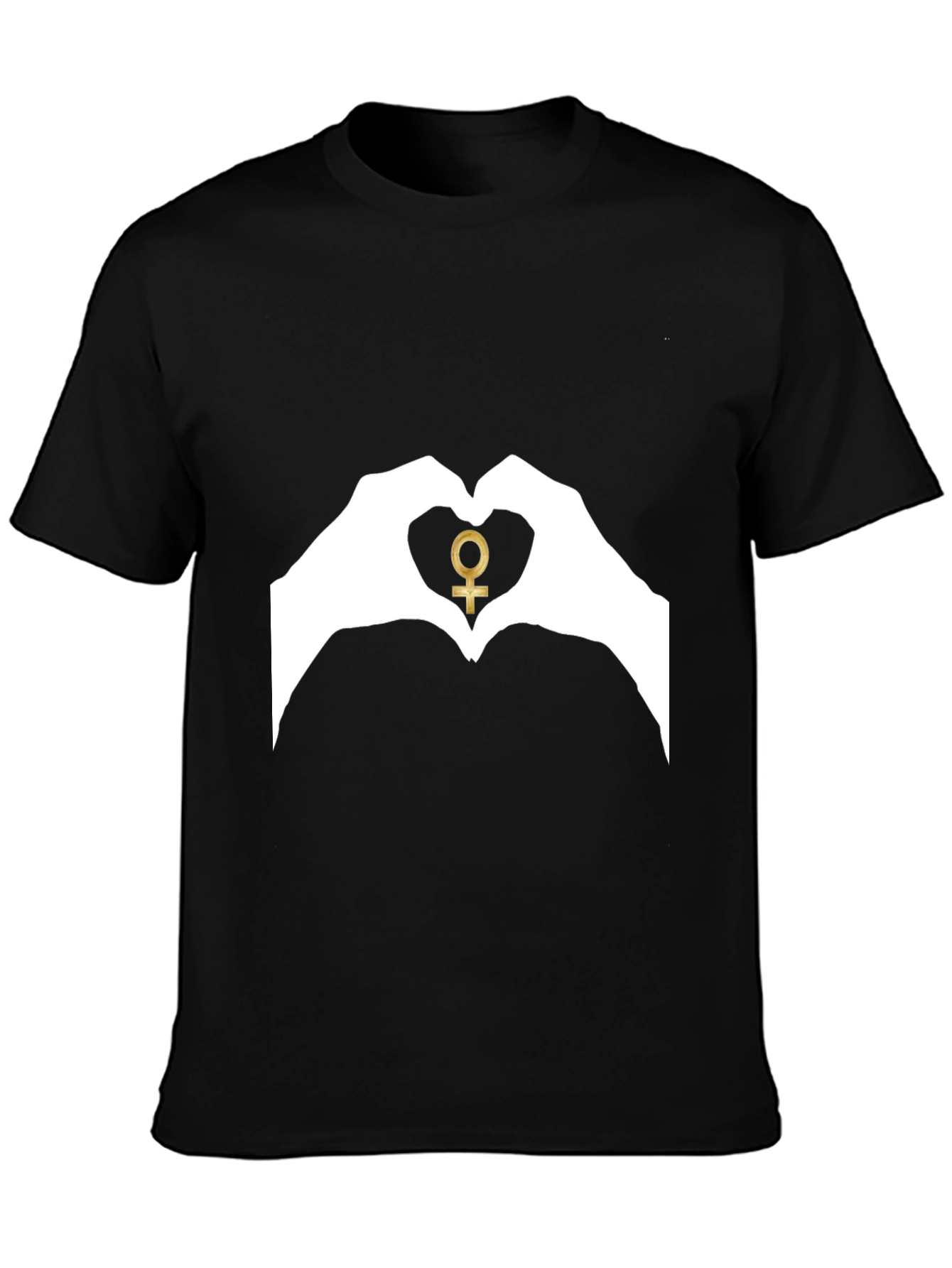 Black Venus Symbol Heart Hands Graphic Tee view 3
