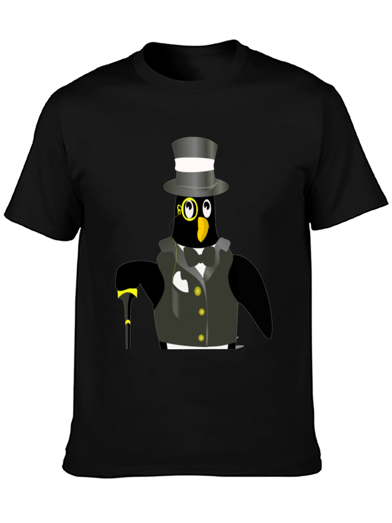 Black Penguin Tuxedo T-Shirt - Dapper Bird Tee view 3