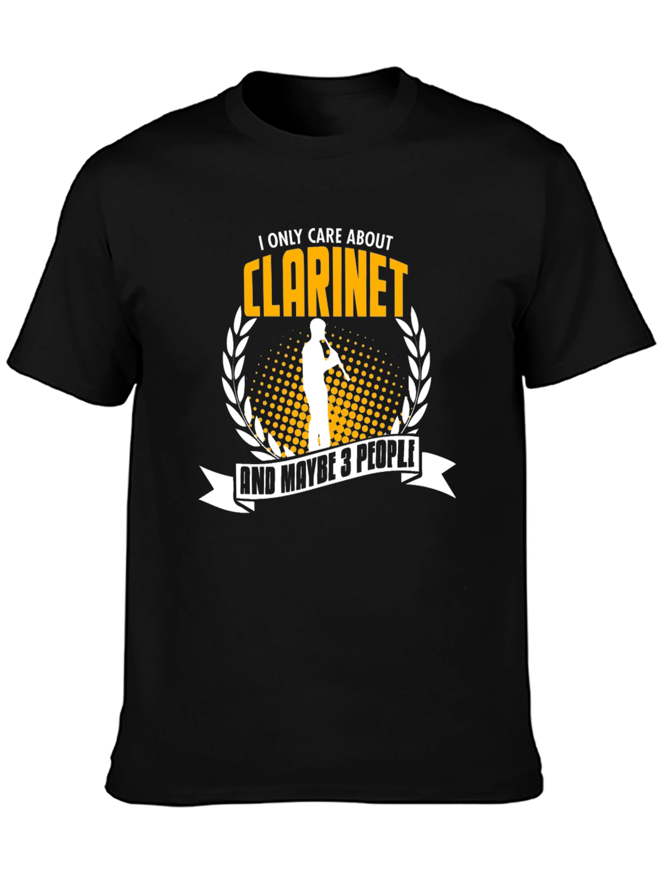 Black Clarinet Lover Graphic Tee - Music Fan T-Shirt view 3