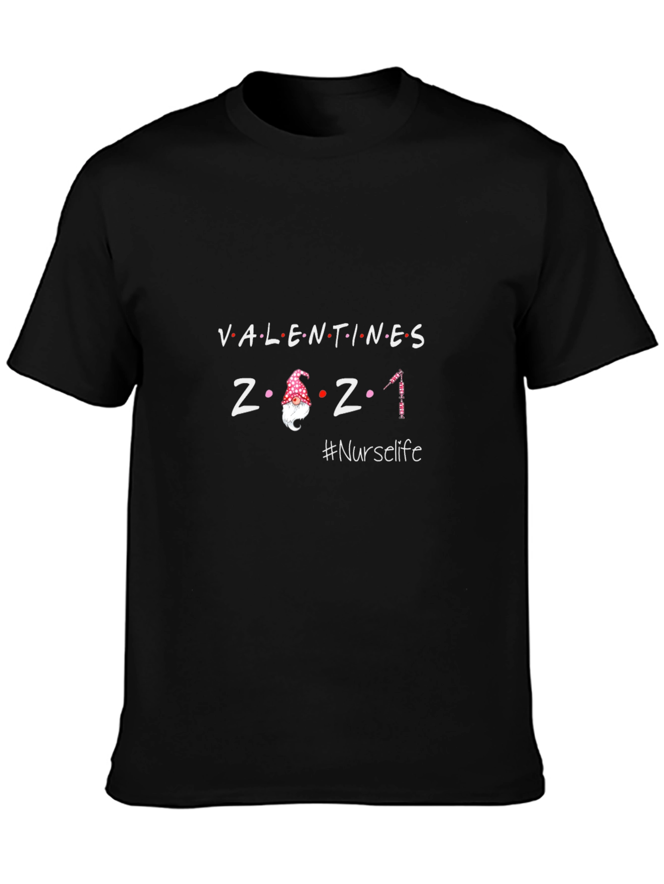 Black Valentines 2021 Nurse Life T-Shirt view 3