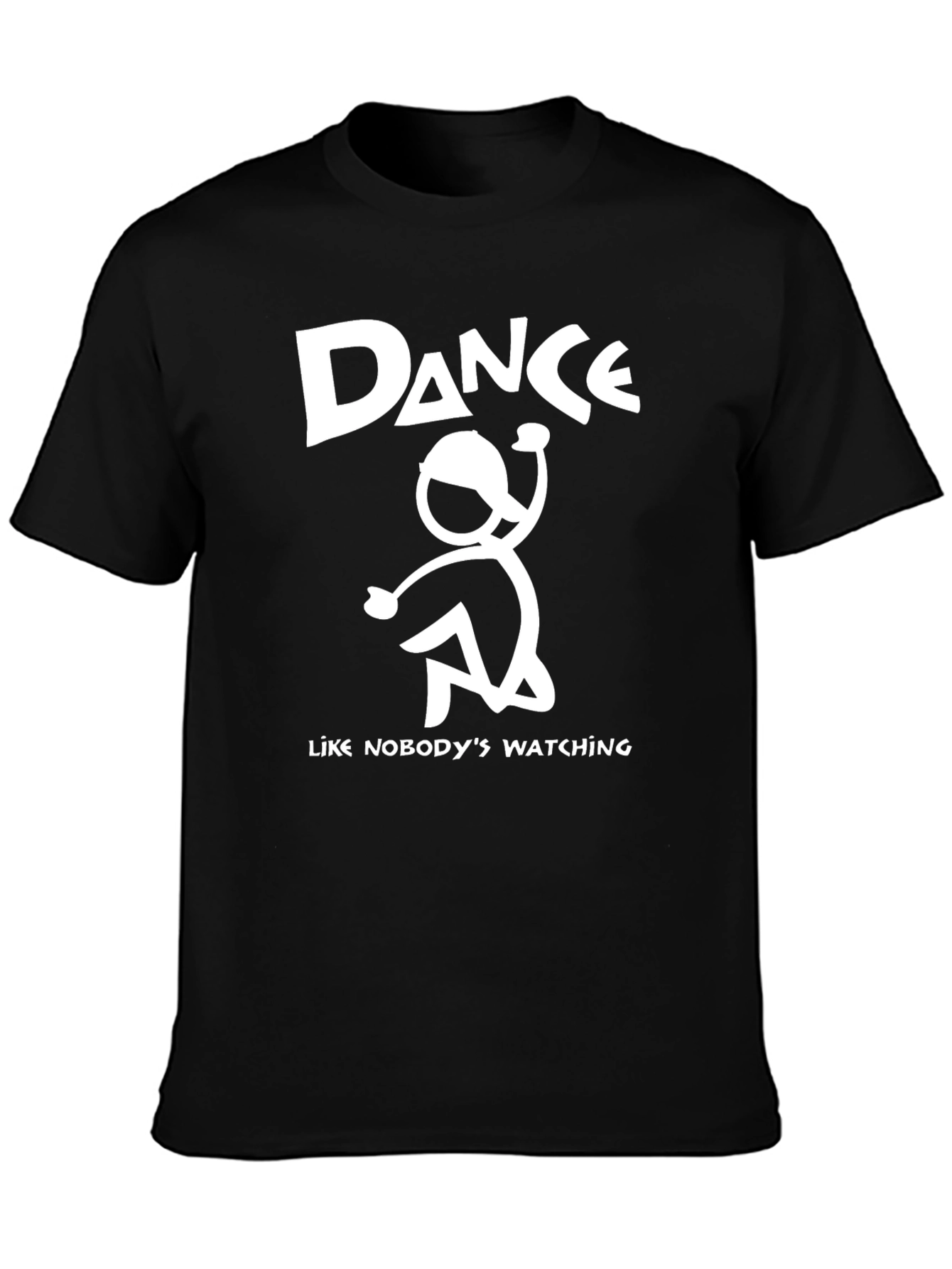 Black Dance Like Nobody's Watching Black Graphic Tee view 3