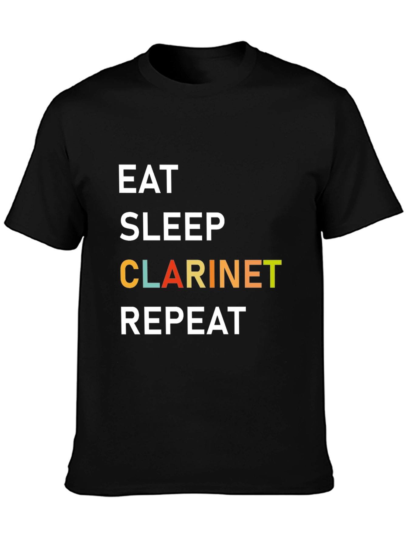 Black Eat Sleep Clarinet Repeat T-Shirt view 3