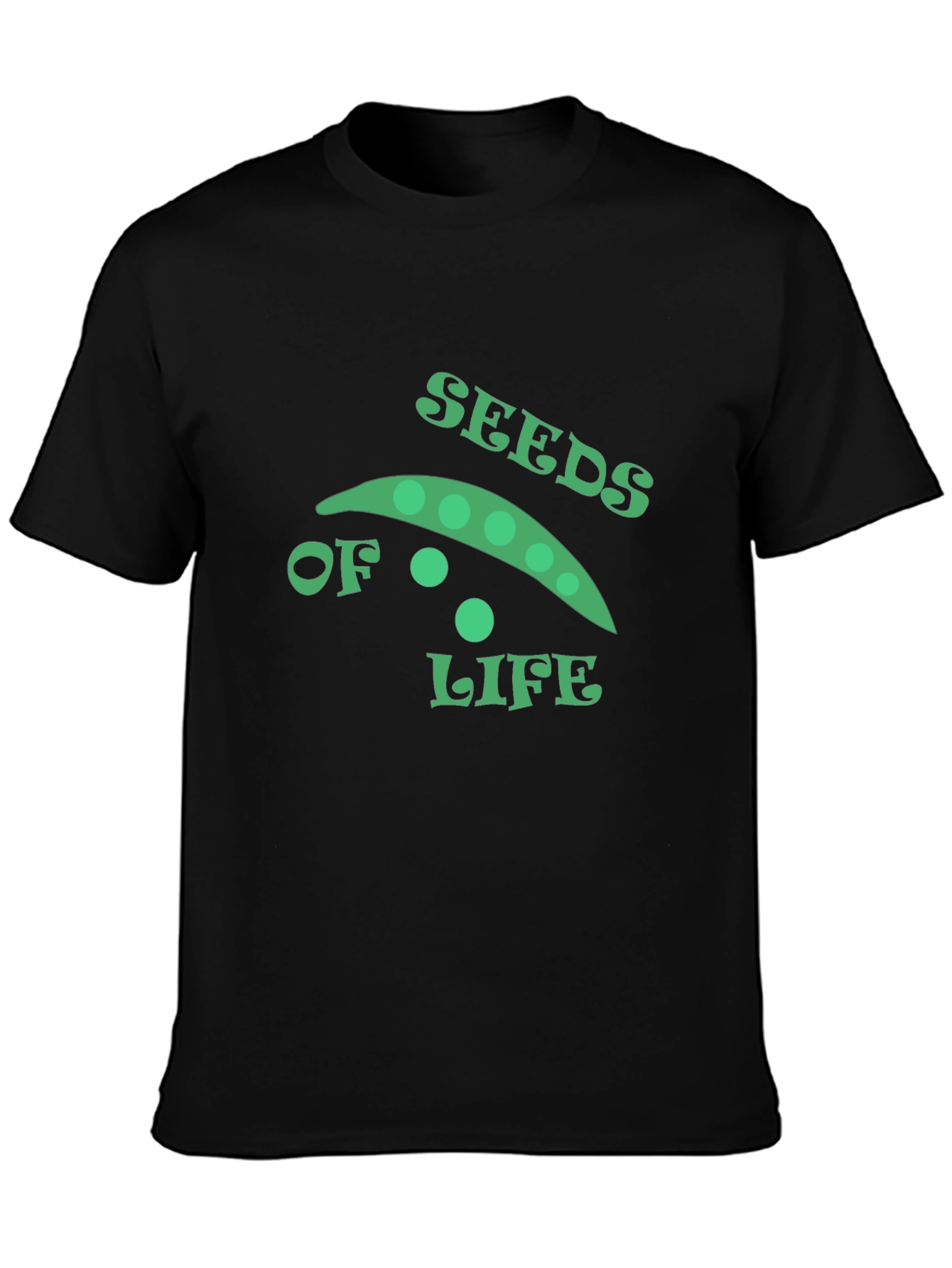 Black Seeds of Life Graphic Tee - Black Cotton view 3