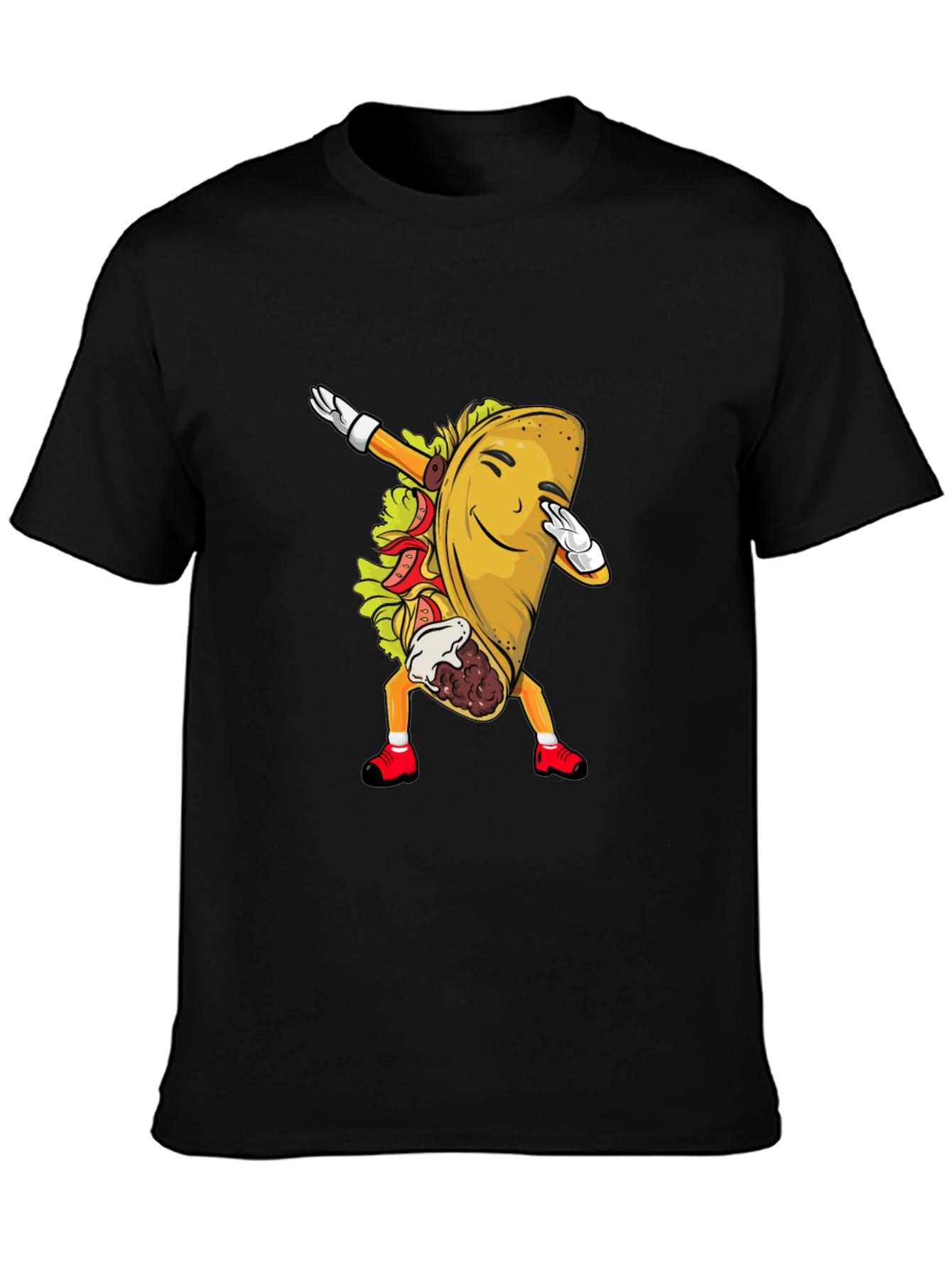 Black Taco Dabbing Graphic Tee - Fun Food Shirt view 3