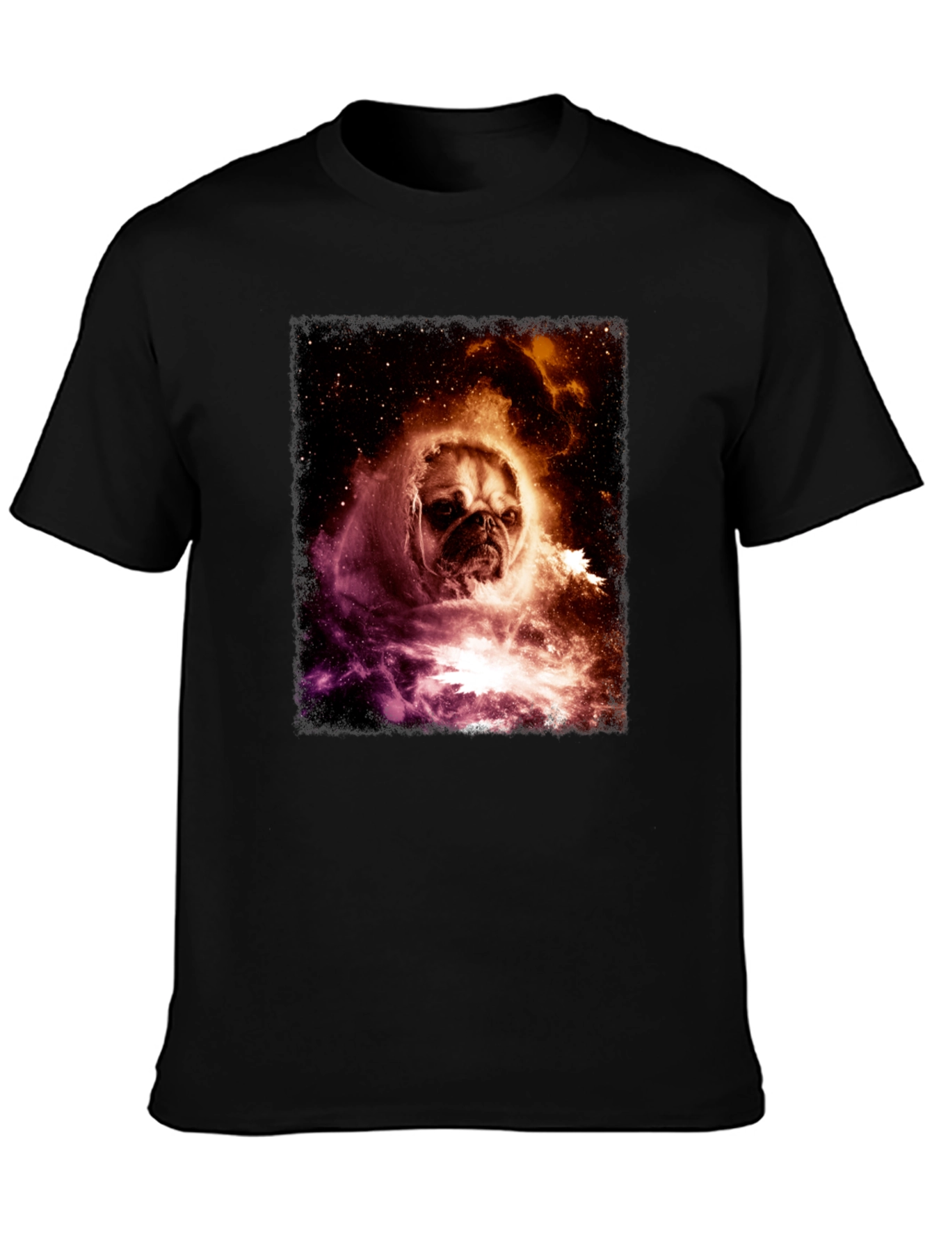 Black Cosmic Pug Graphic Tee - Black view 3