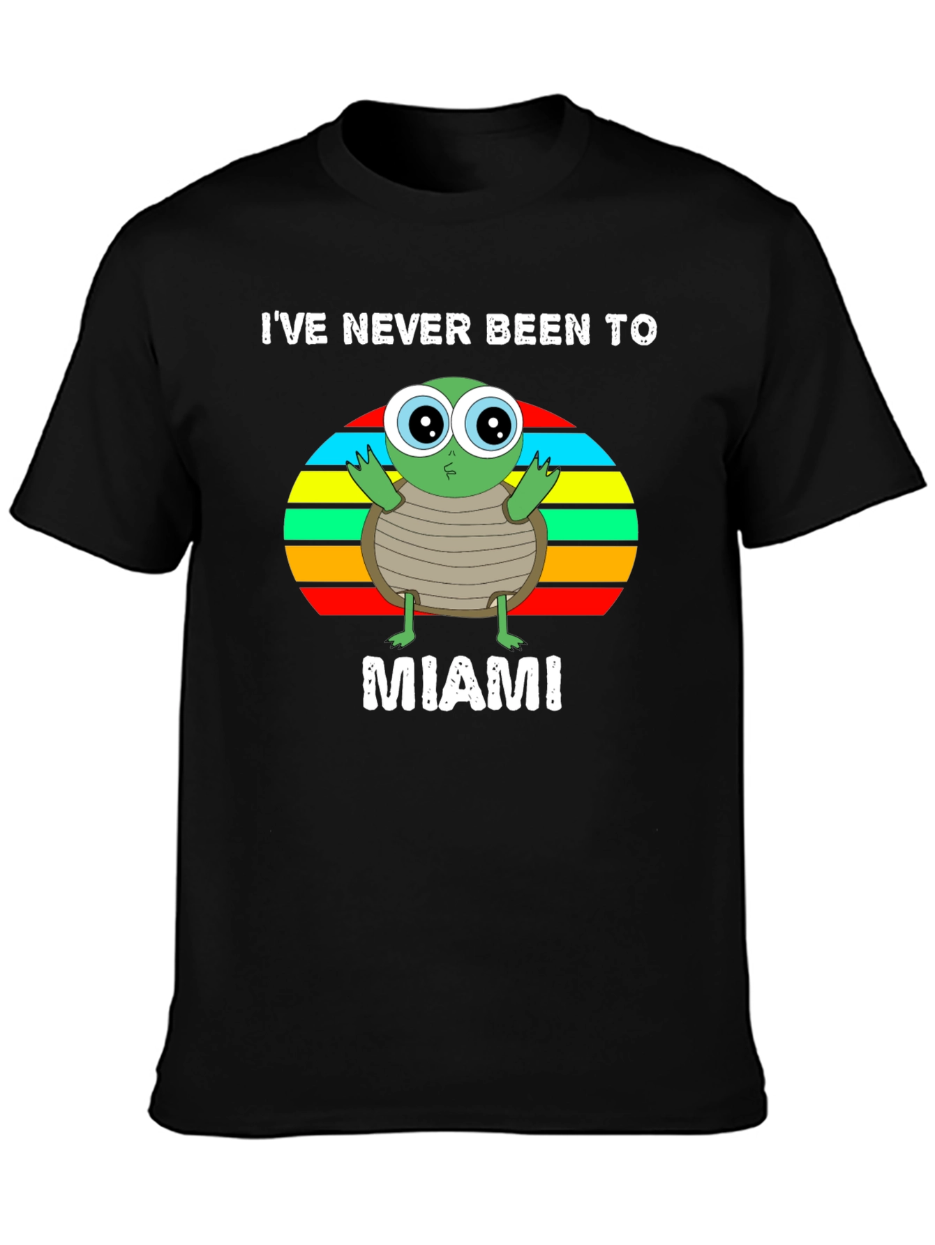 Black I've Never Been To Miami Turtle Graphic T-Shirt view 3