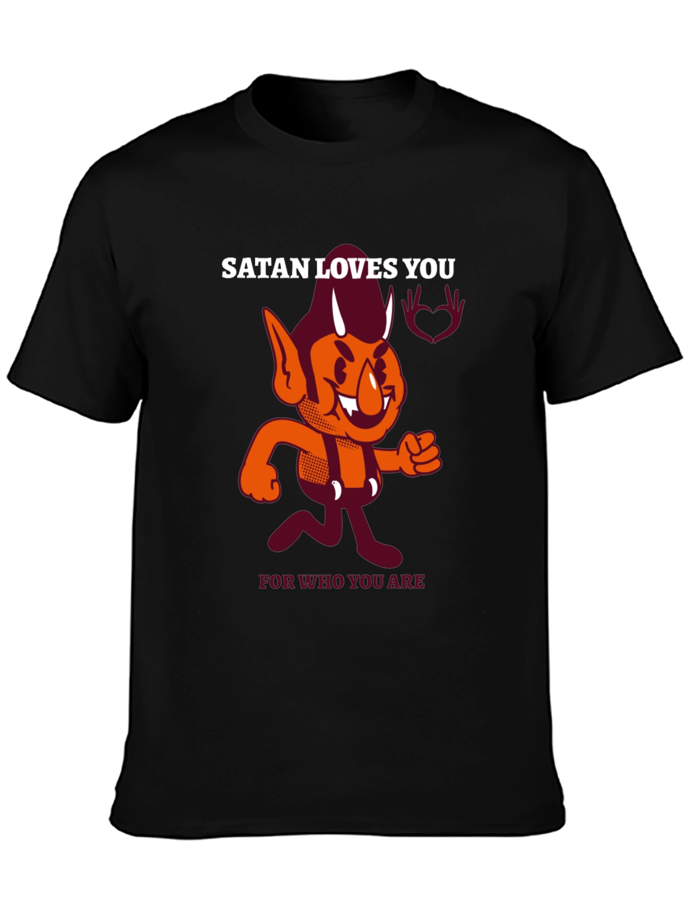 Black Satan Loves You Graphic T-Shirt view 3