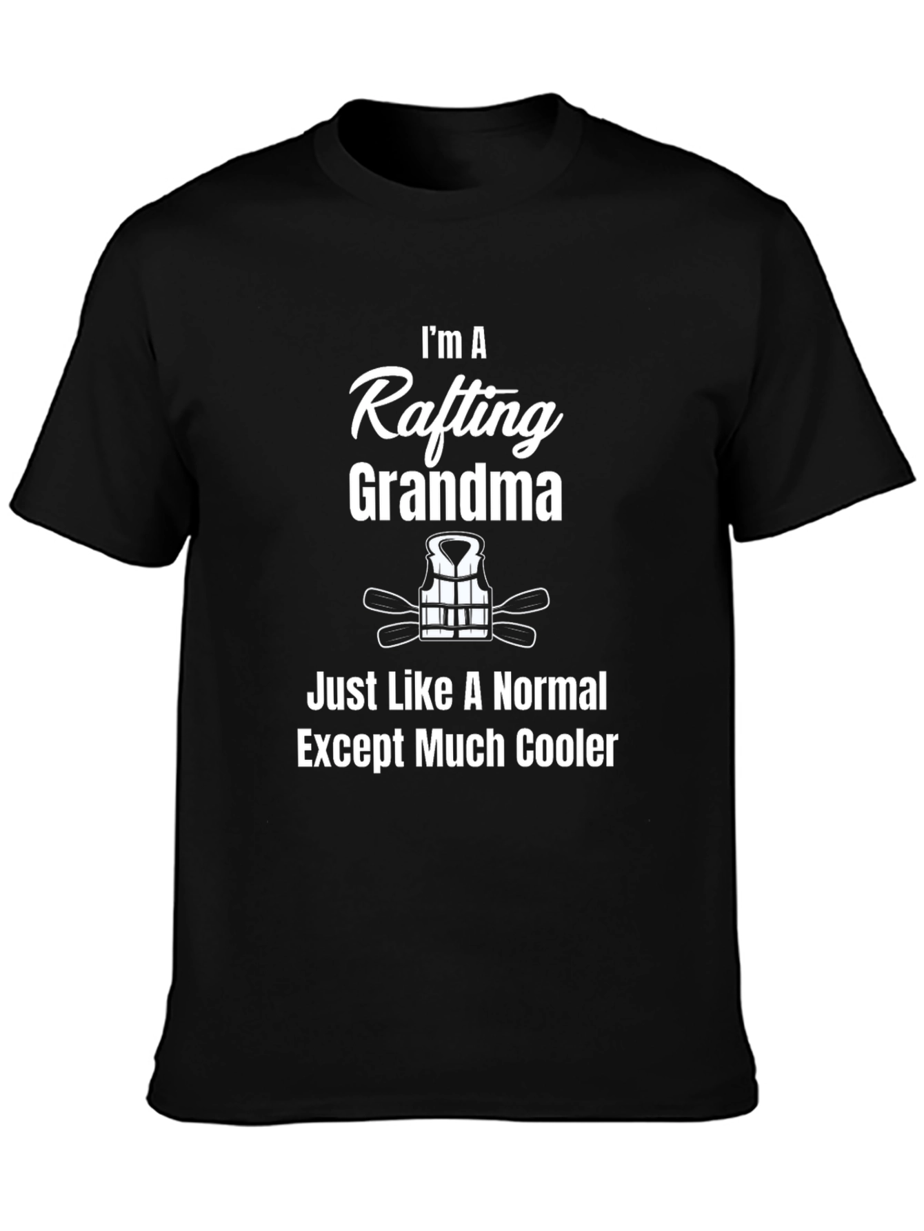 Black Rafting Grandma Funny T-Shirt - Outdoor Adventure Tee view 3