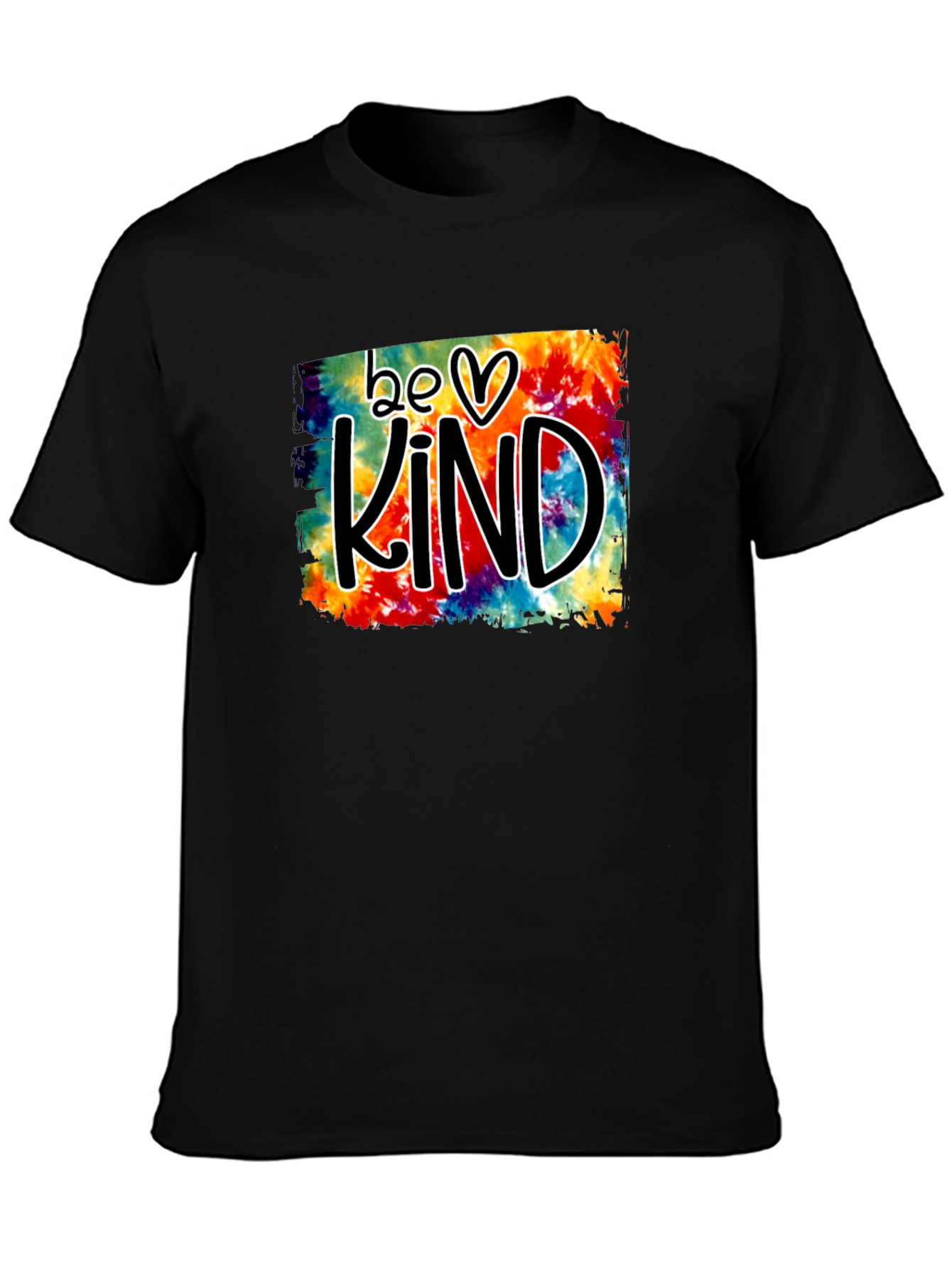 Black Be Kind Tie Dye Graphic Tee - Black view 3