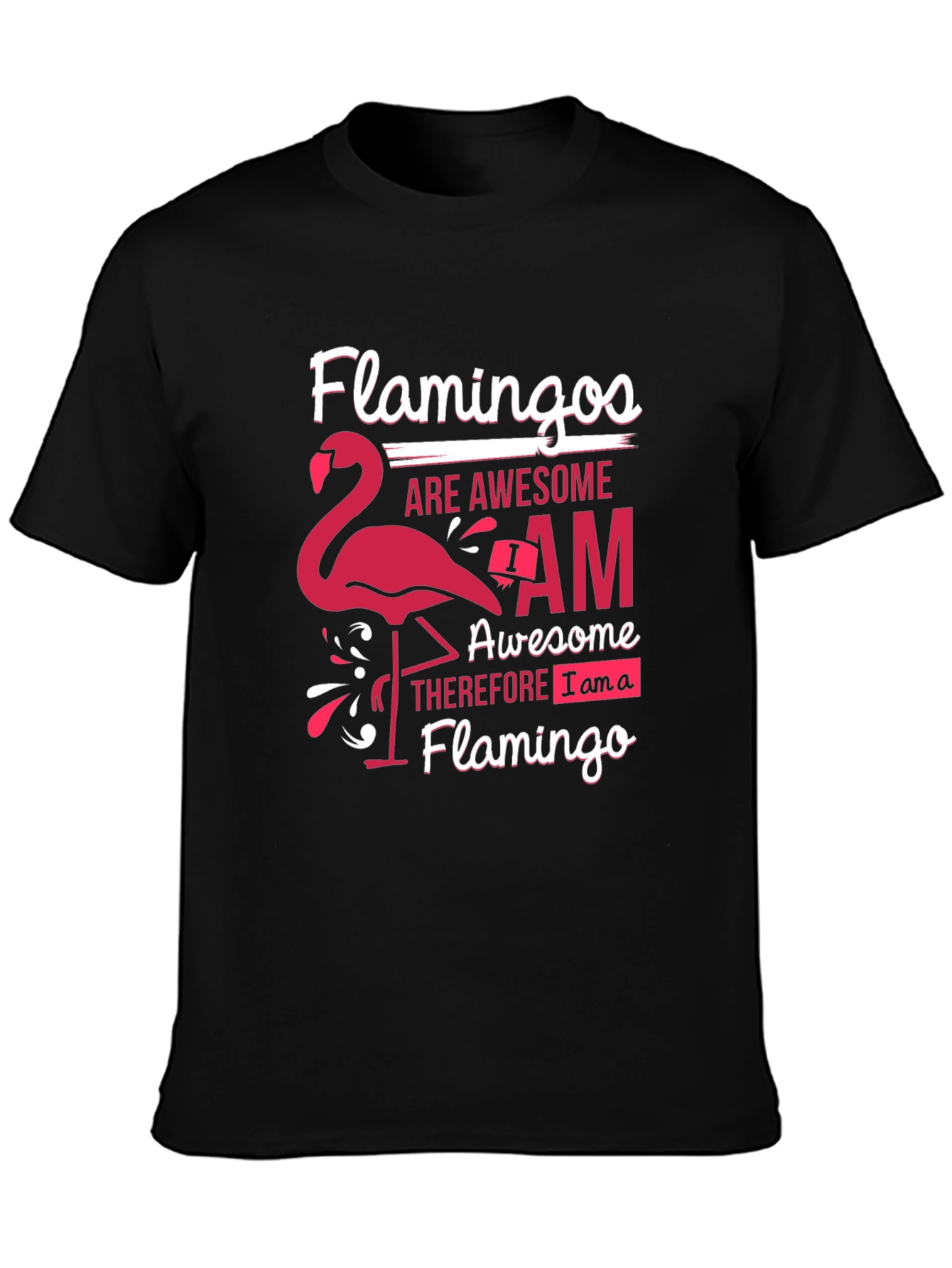 Black Flamingo Lover Graphic Tee - Awesome Flamingo T-Shirt view 3