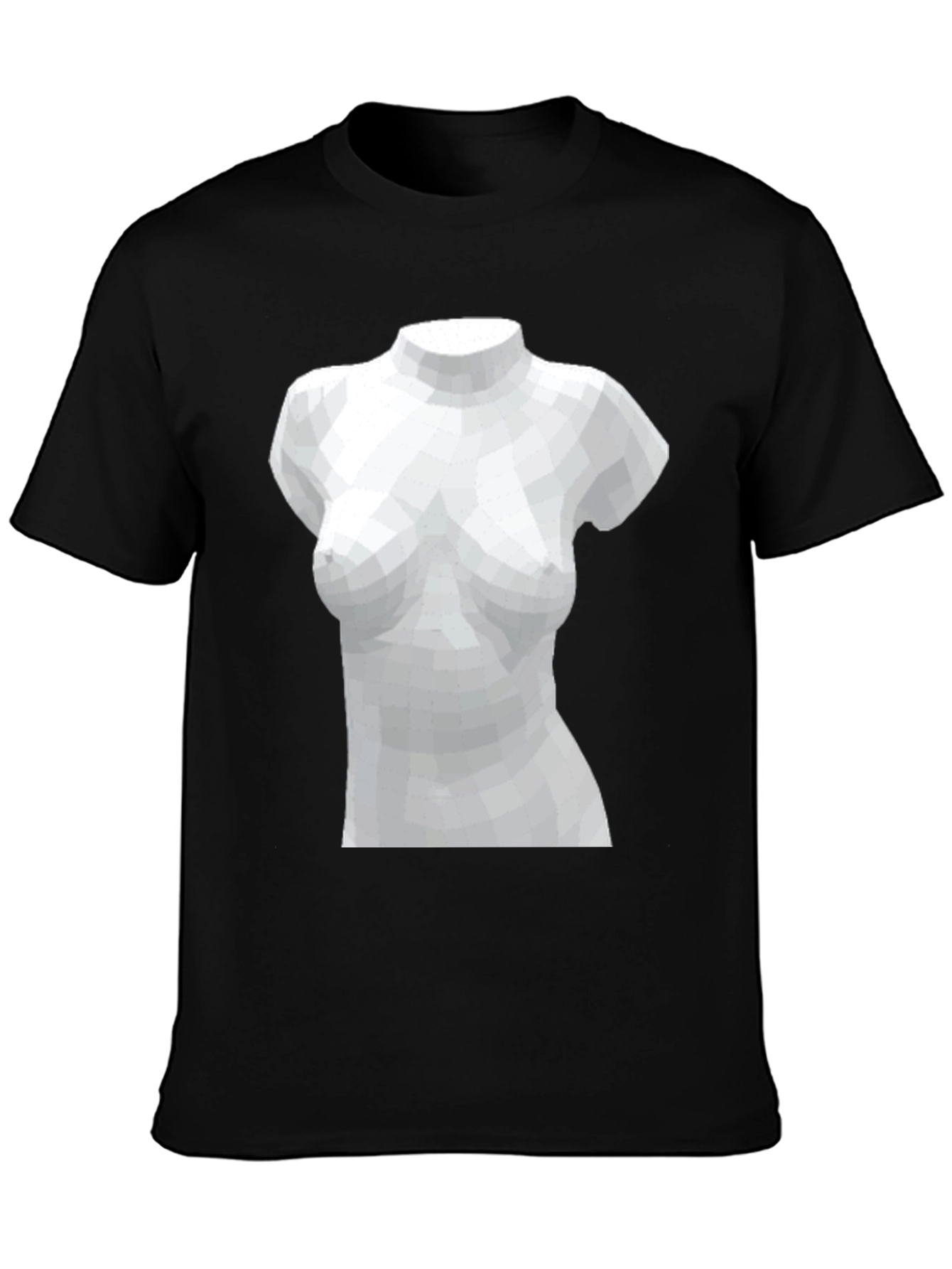 Black Geometric Torso Graphic Tee - Black view 3