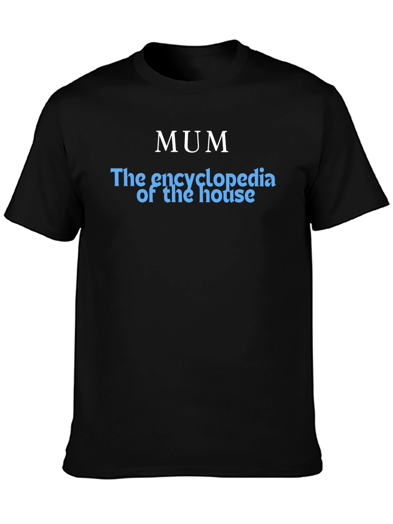 Black Mum Encyclopedia T-Shirt - Black Cotton Tee view 3