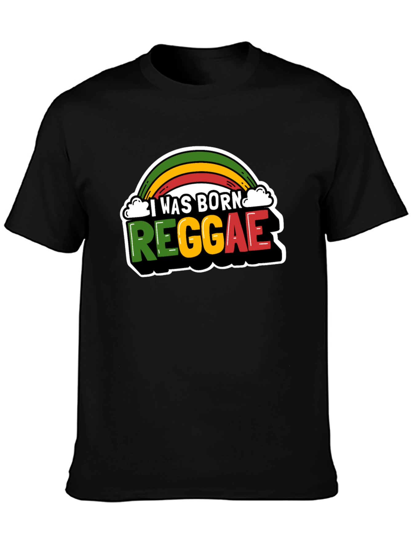 Black I Was Born Reggae T-Shirt - Rasta Pride view 3