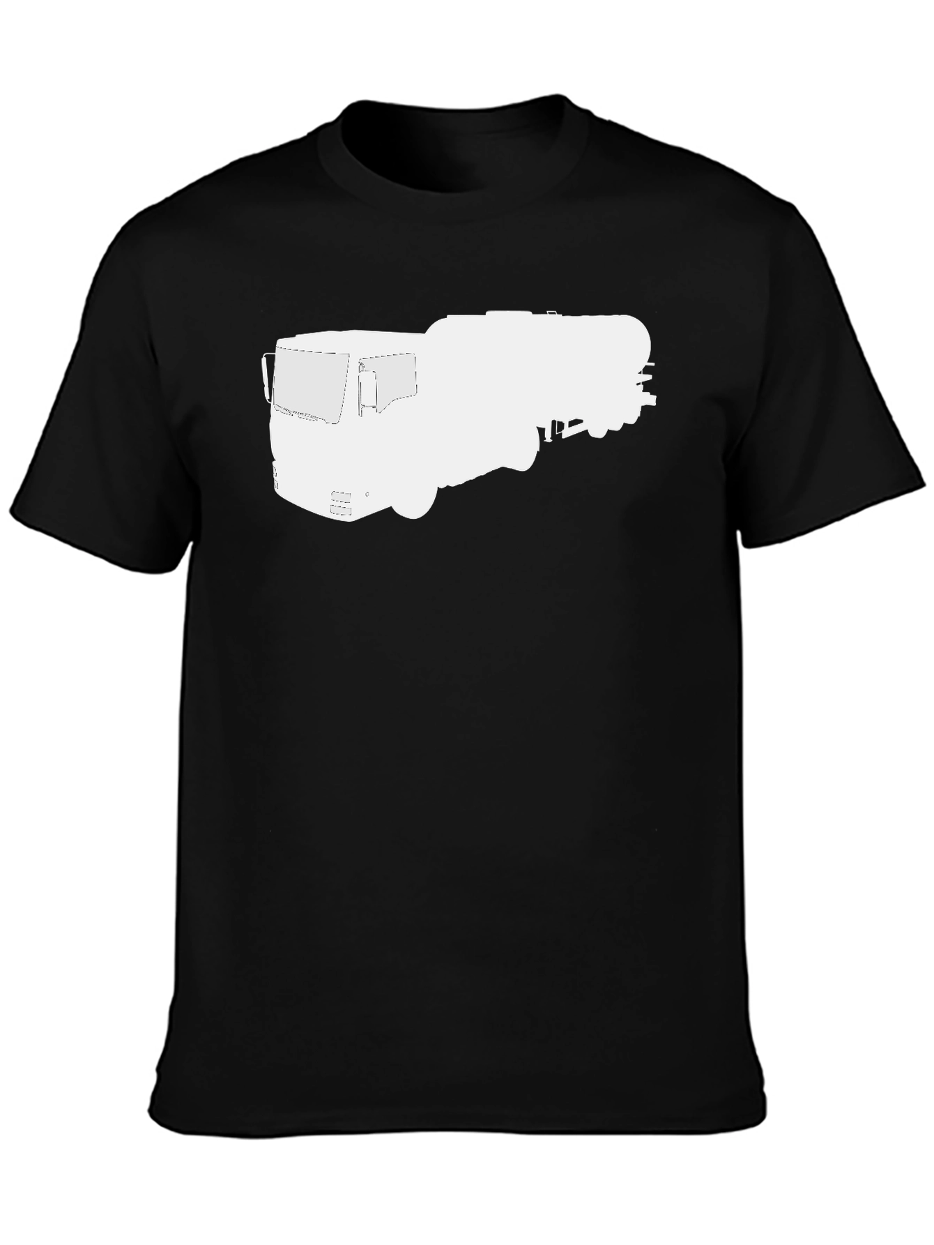 Black Trucker Tee: Black Heavy-Duty Vehicle Graphic T-Shirt view 3