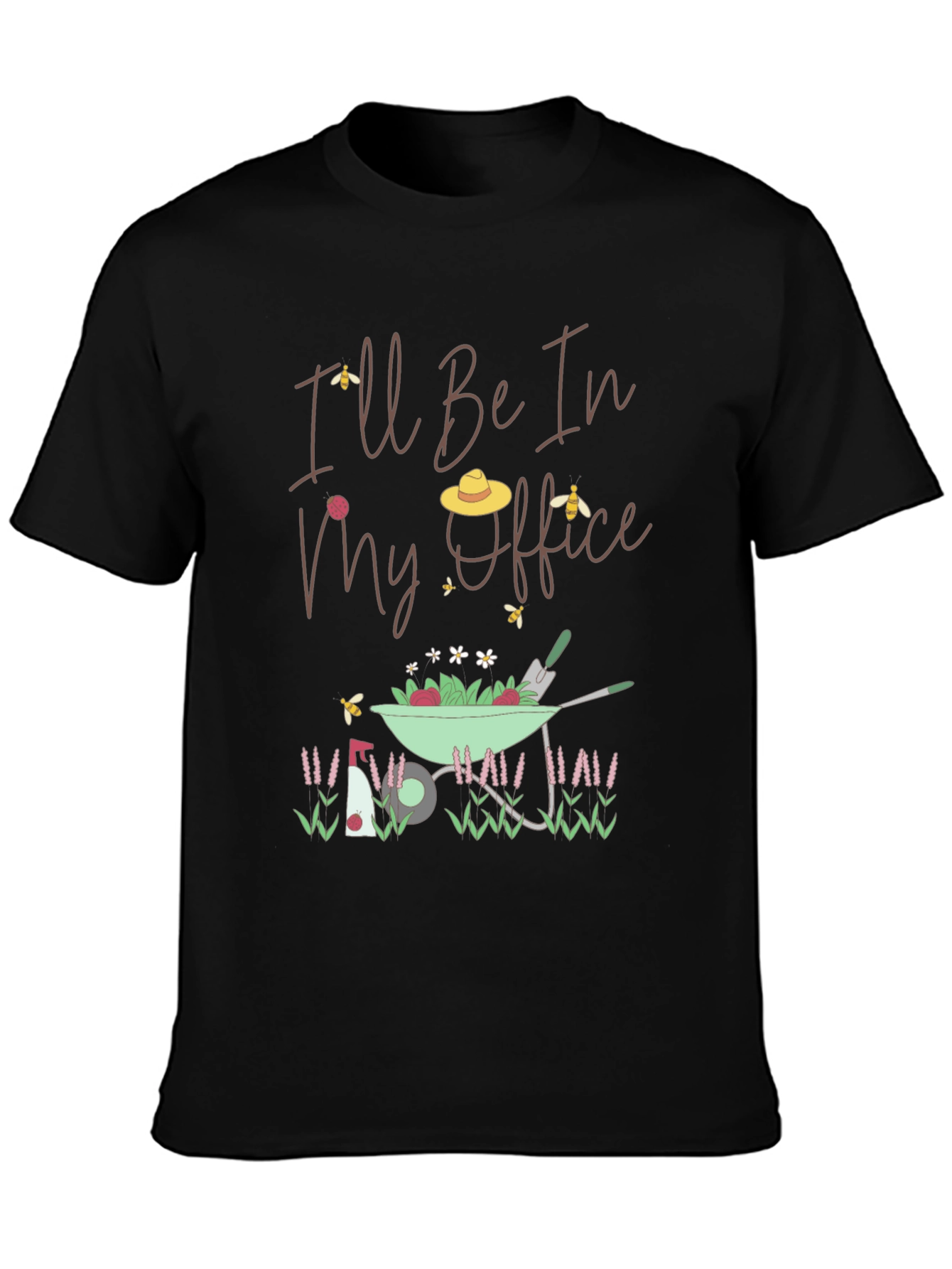 Black Gardening T-Shirt: I'll Be In My Office view 3