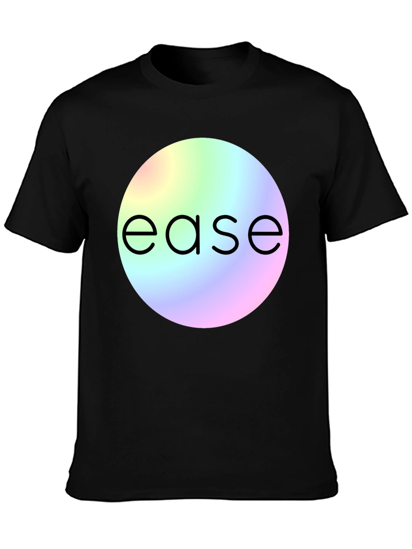 Black Ease Rainbow Circle Graphic T-Shirt view 3