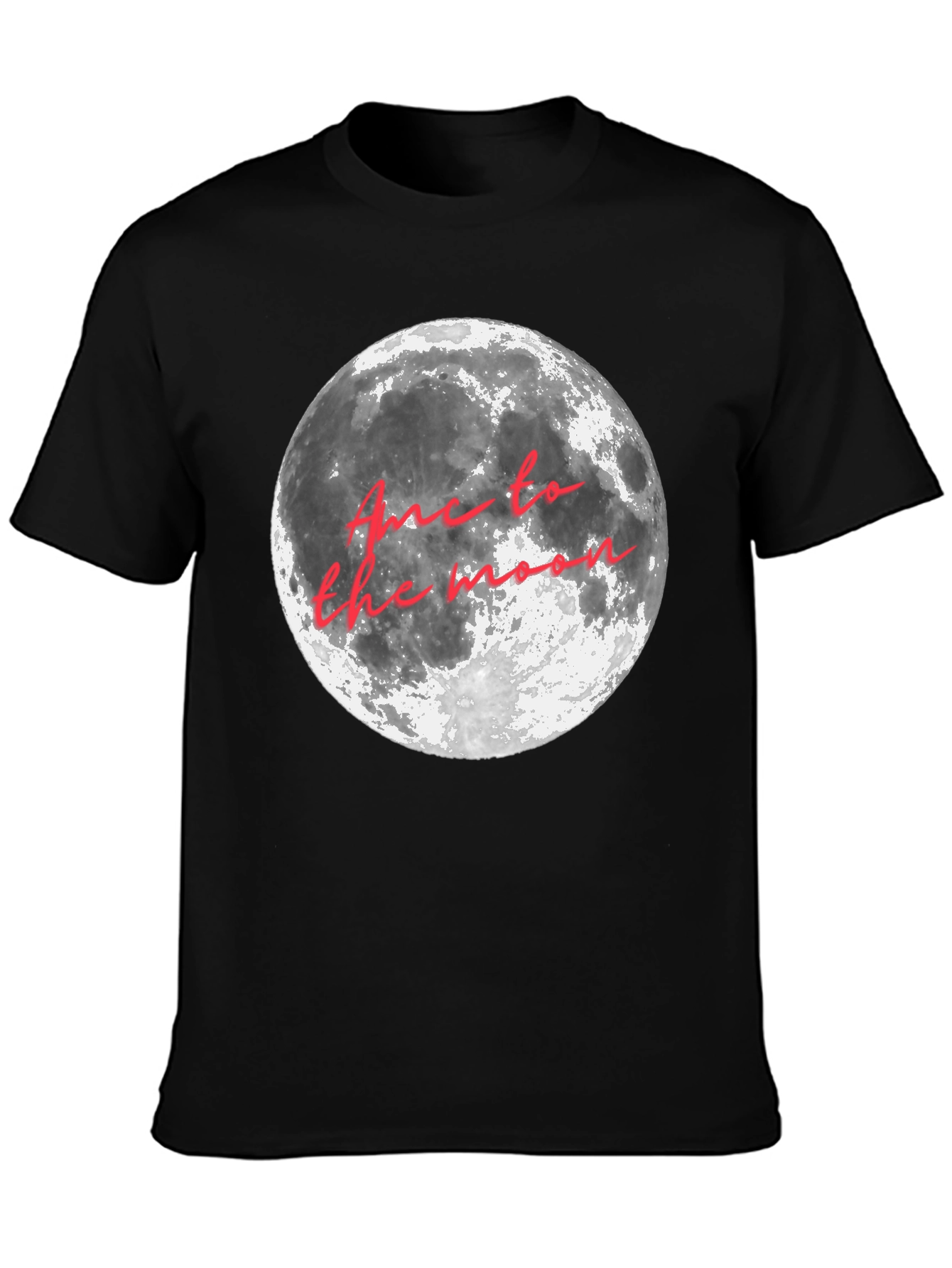 Black Moon Graphic T-Shirt - "Fly Me to the Moon" Crew Neck Tee view 3