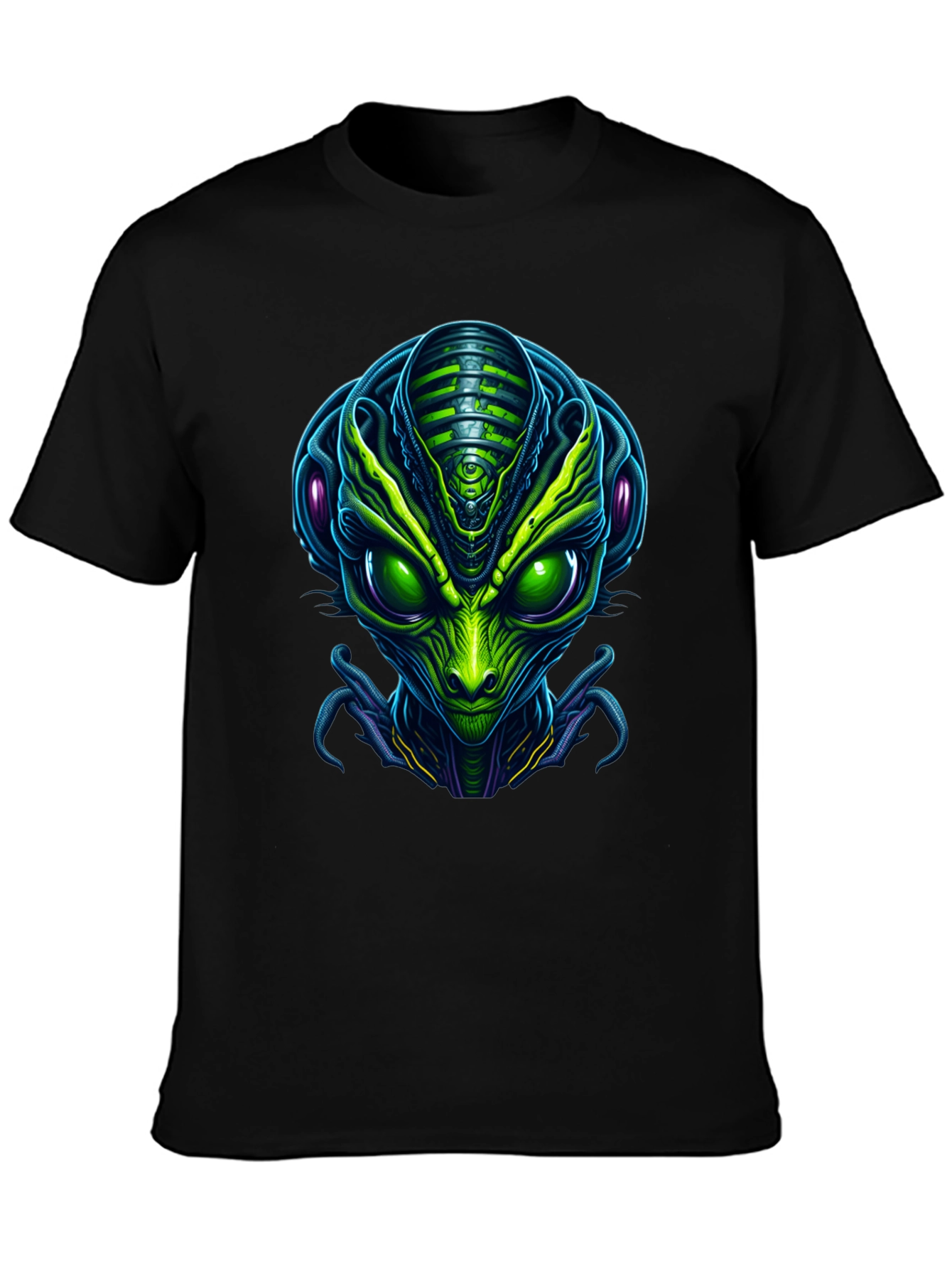 Black Alien Head Graphic T-Shirt view 3
