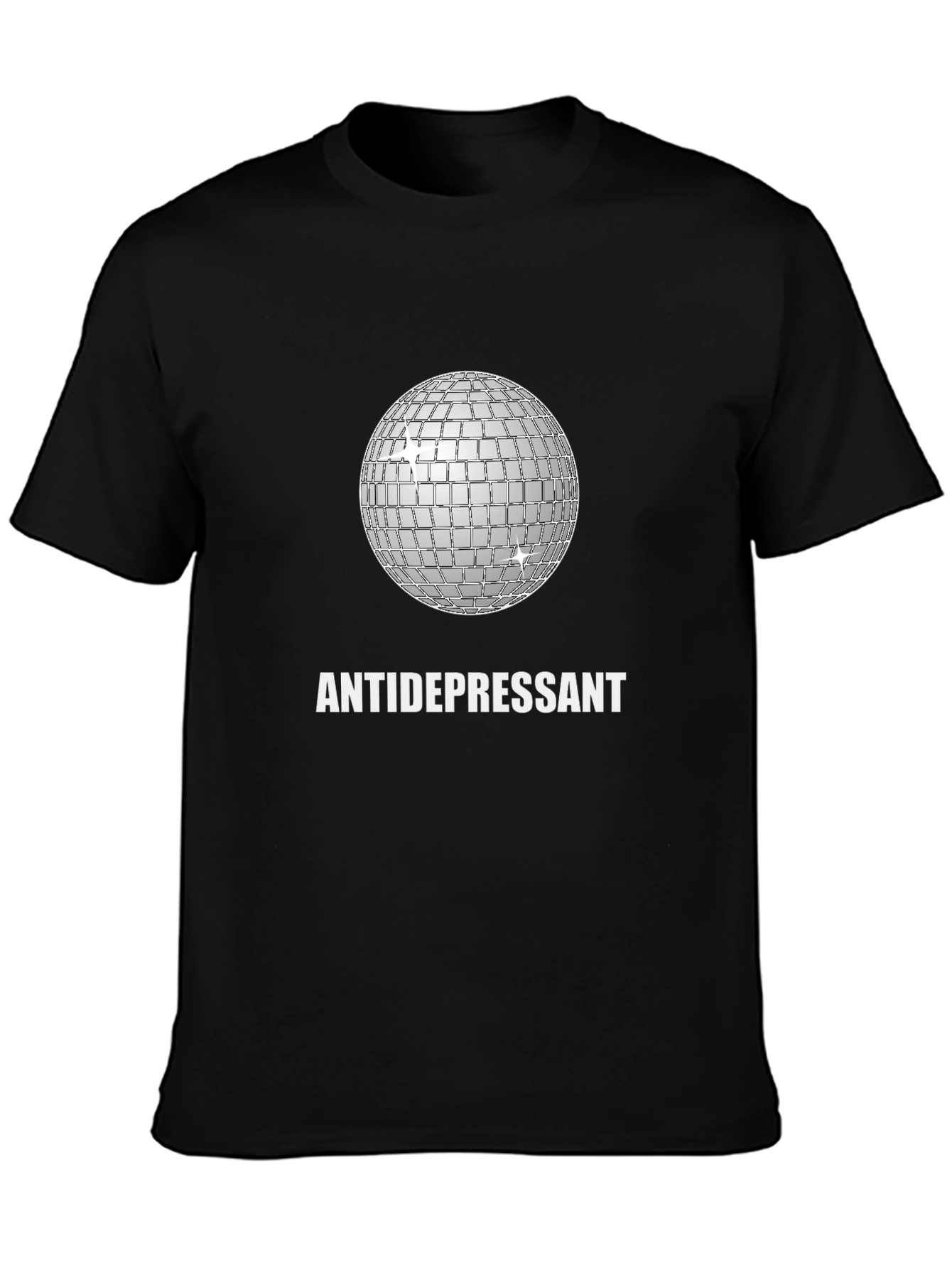 Black Antidepressant Disco Ball Graphic Tee - Stylish Comfort view 3