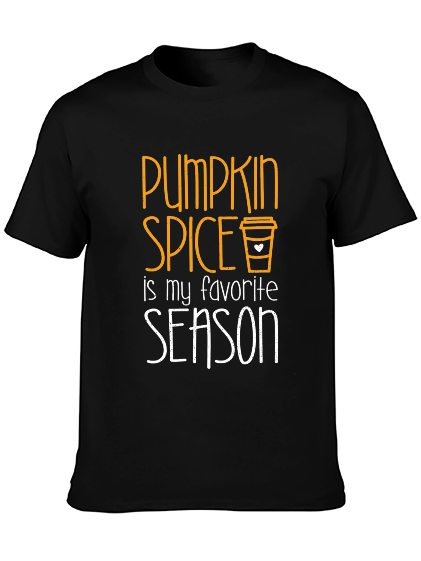 Black Pumpkin Spice Favorite Season Black T-Shirt view 3