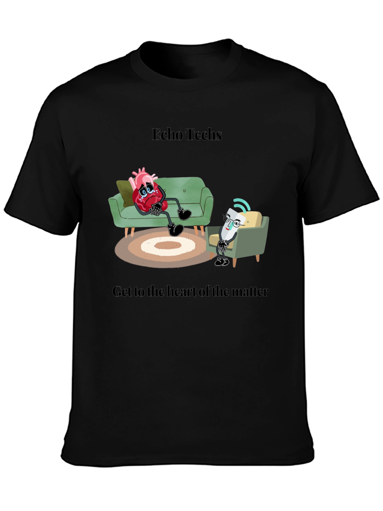 Black Echo Techs T-Shirt: Get to the Heart of the Matter view 3