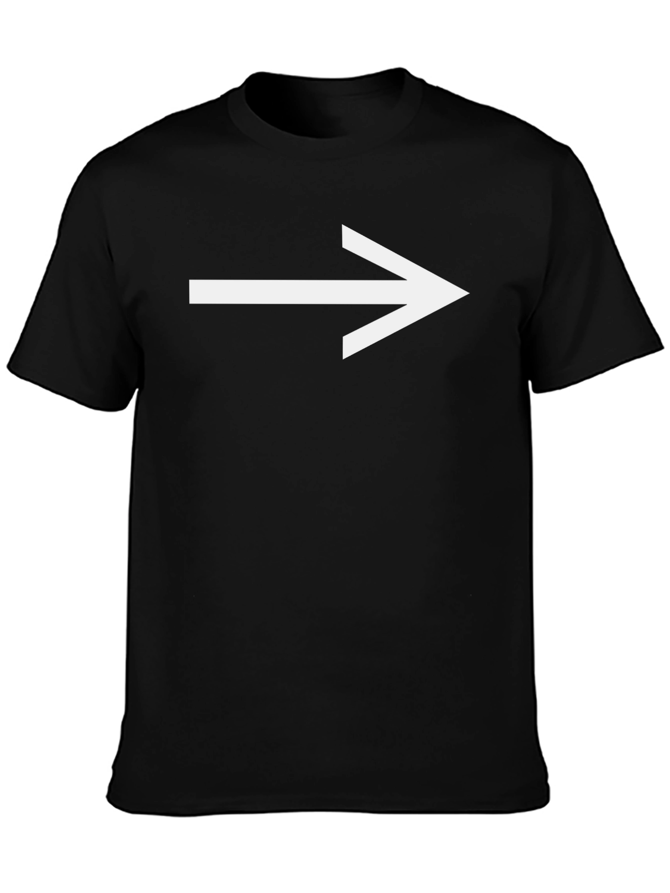 Black Right Arrow Graphic T-Shirt - Black Cotton Casual Wear view 3