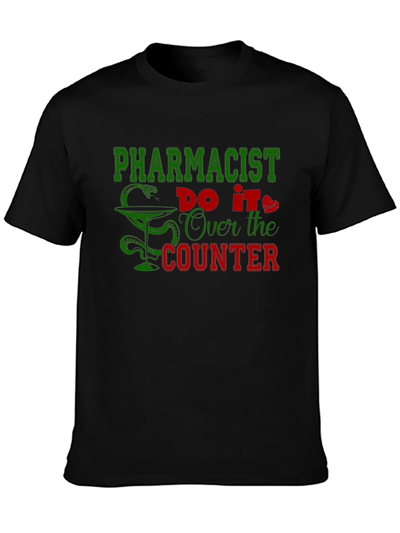 Black Pharmacist Over the Counter Black T-Shirt view 3