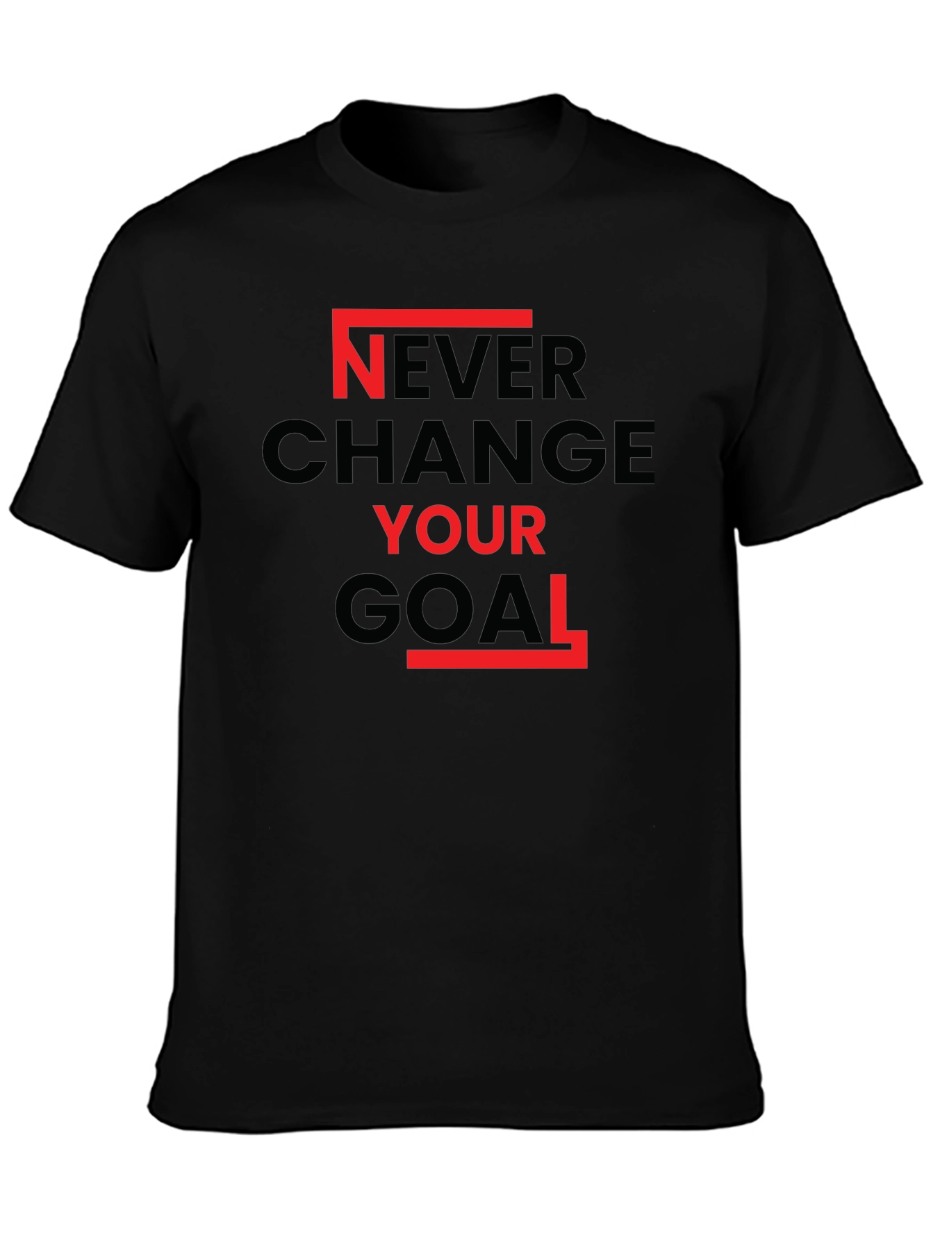 Black Never Change Your Goal Graphic Tee view 3