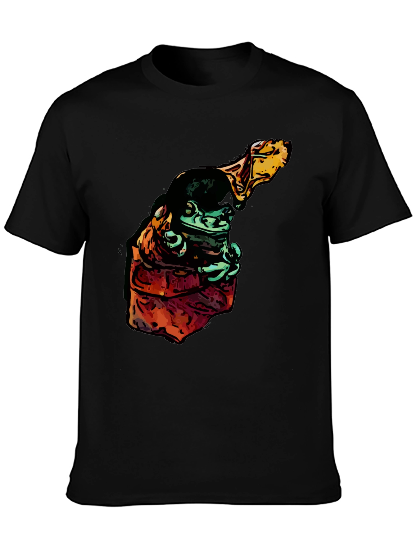 Frog in Hoodie Graphic Tee - Cool Cartoon Style - 3