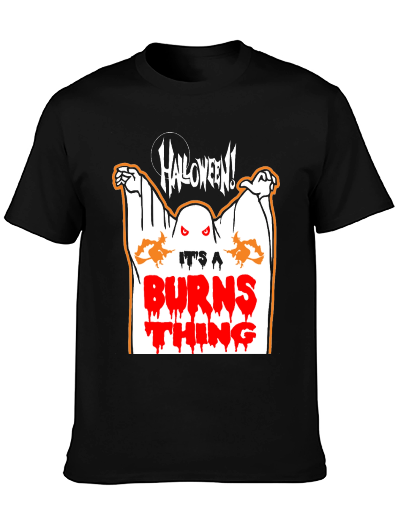 Black Halloween Ghost T-Shirt - It's a Burns Thing! view 3